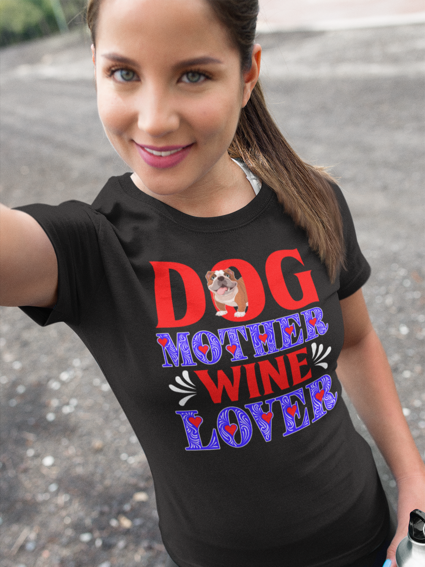 Dog Mother Wine Lover - Cotton T-Shirt