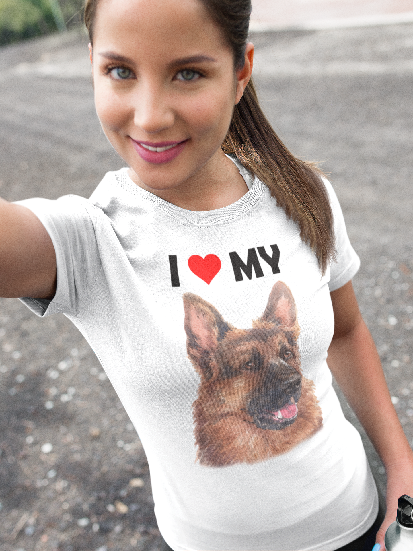 I Love My German Shepherd - Cotton T-Shirt