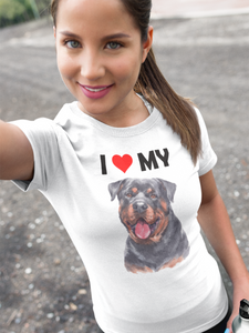 I Love My Rottweiler - Cotton T-Shirt