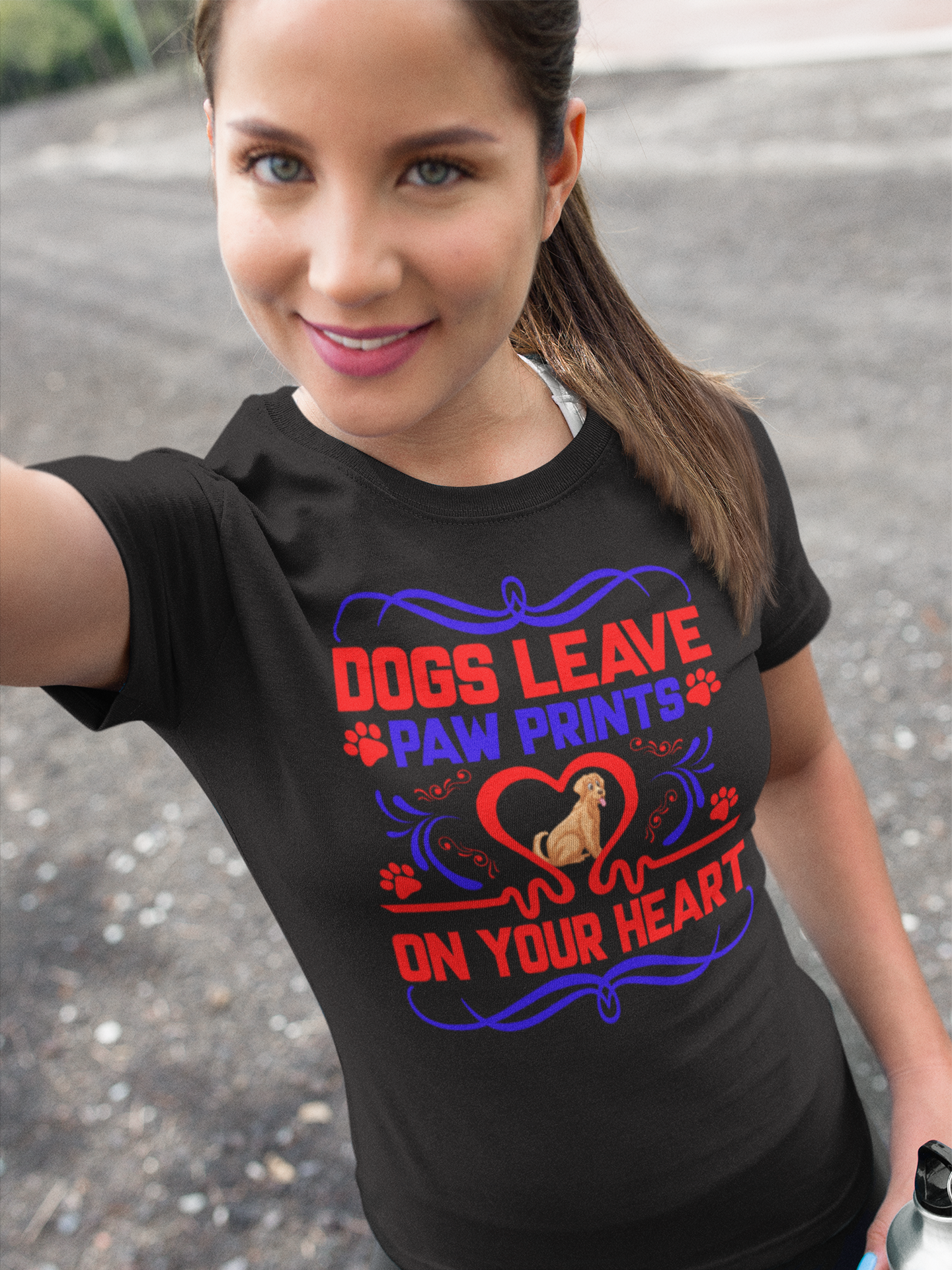 Dogs Leave Paw Prints on Your Heart - Cotton T-Shirt