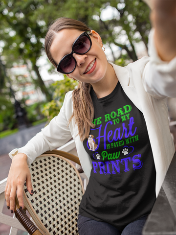 Image of The Road to My Heart Is Paved With Paw Prints - Cotton T-Shirt