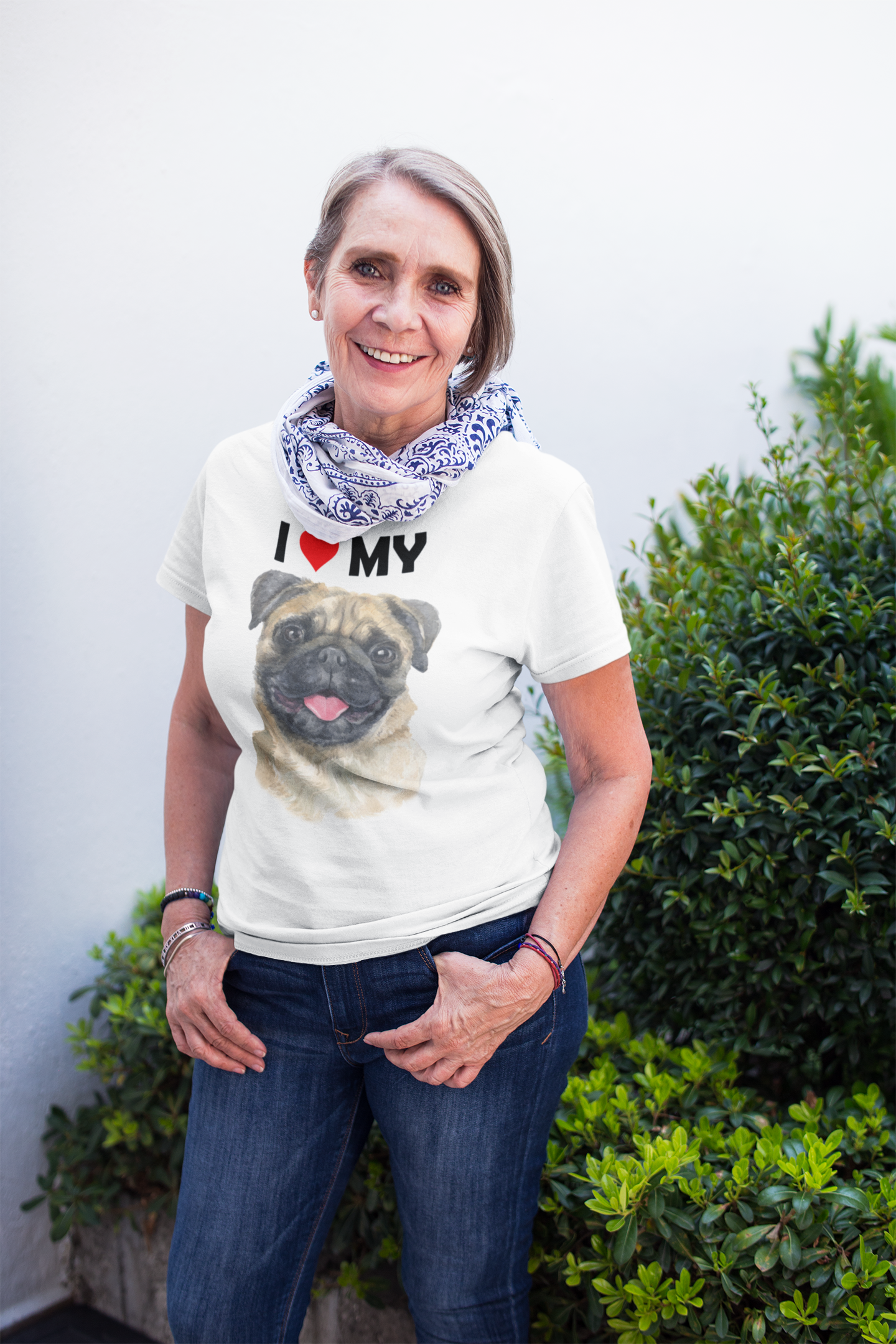 I Love My Pug - Cotton T-Shirt