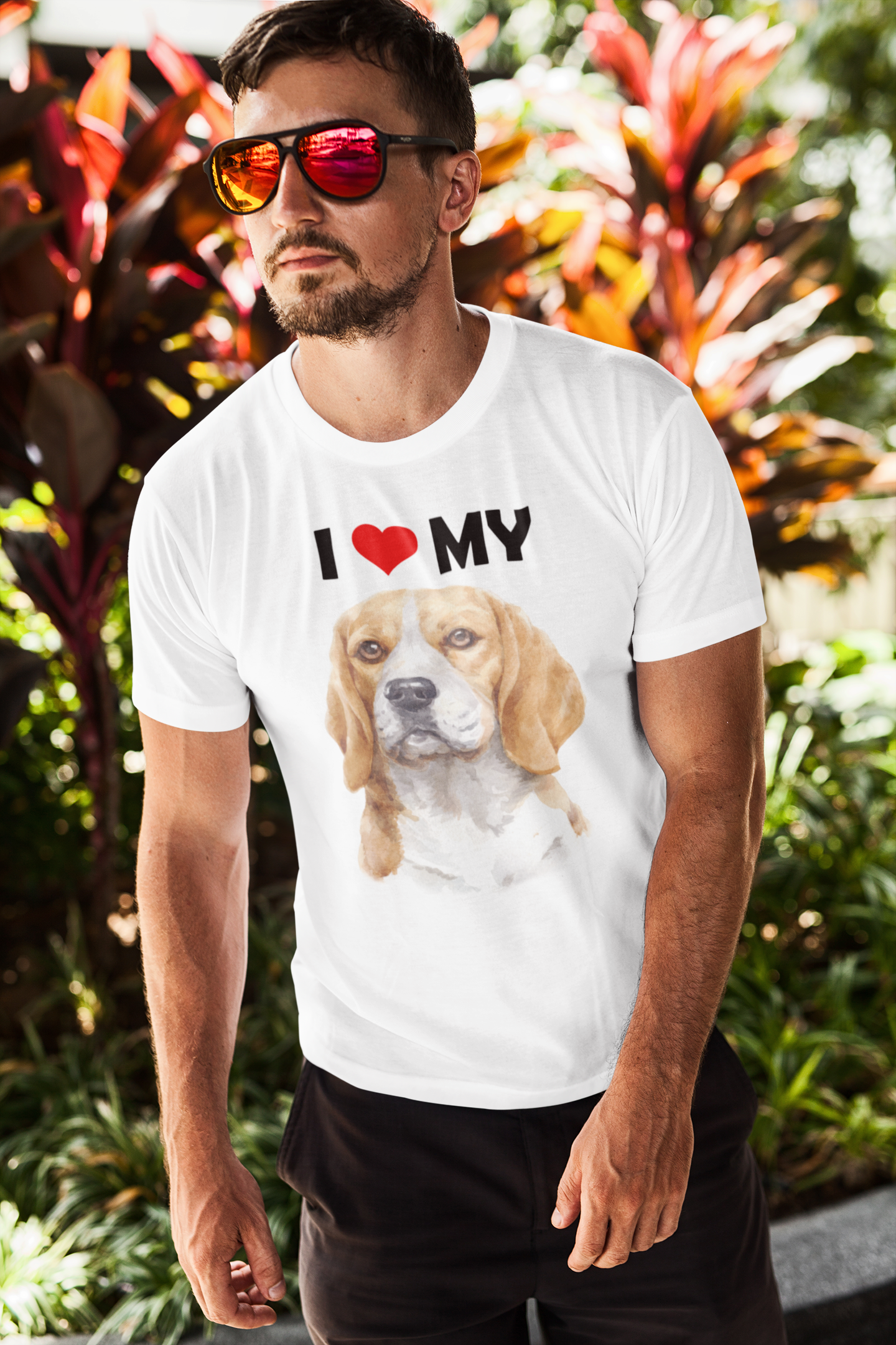I Love My Beagle - Cotton T-Shirt