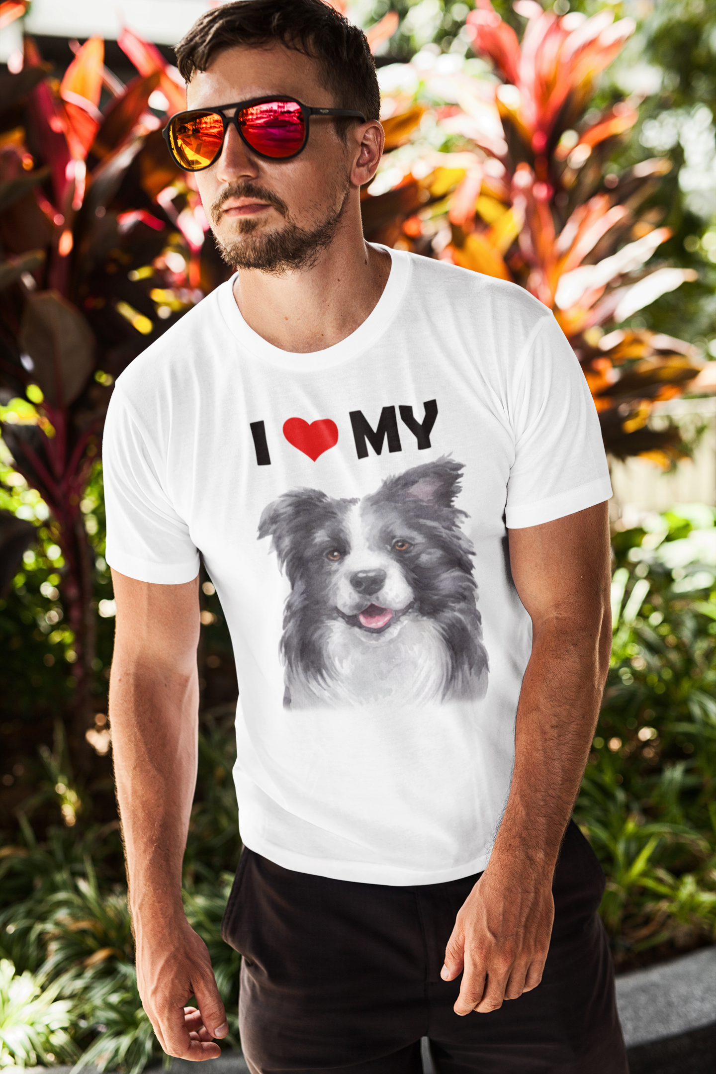 I Love My Border Collie - Cotton T-Shirt