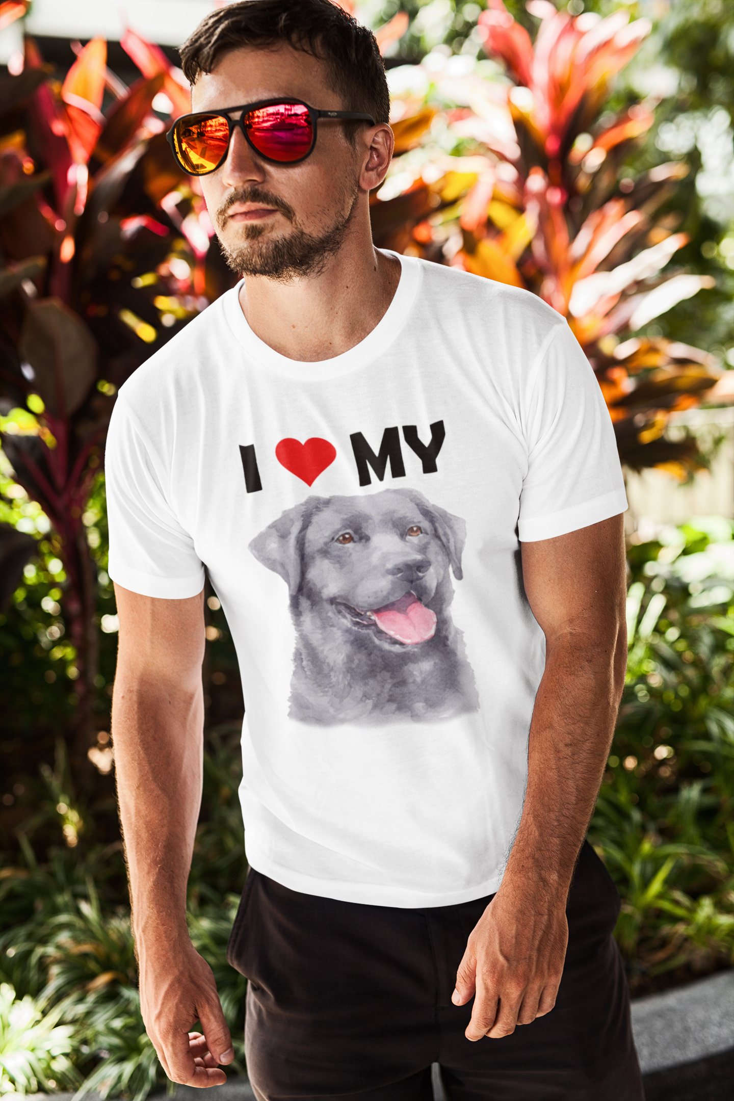 I Love My Black Labrador - Cotton T-Shirt
