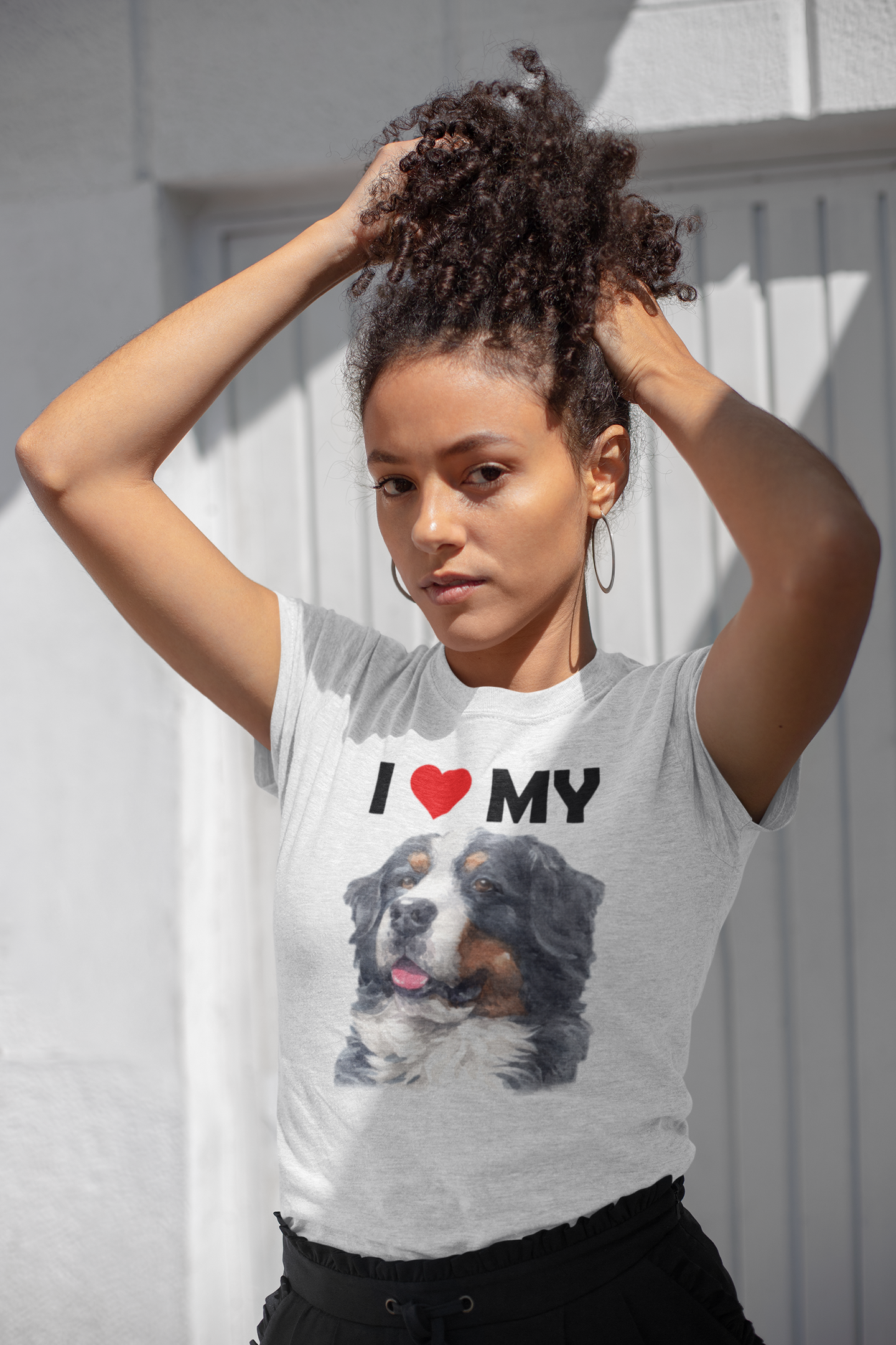 I Love My Bernese Mountain Dog - Cotton T-Shirt
