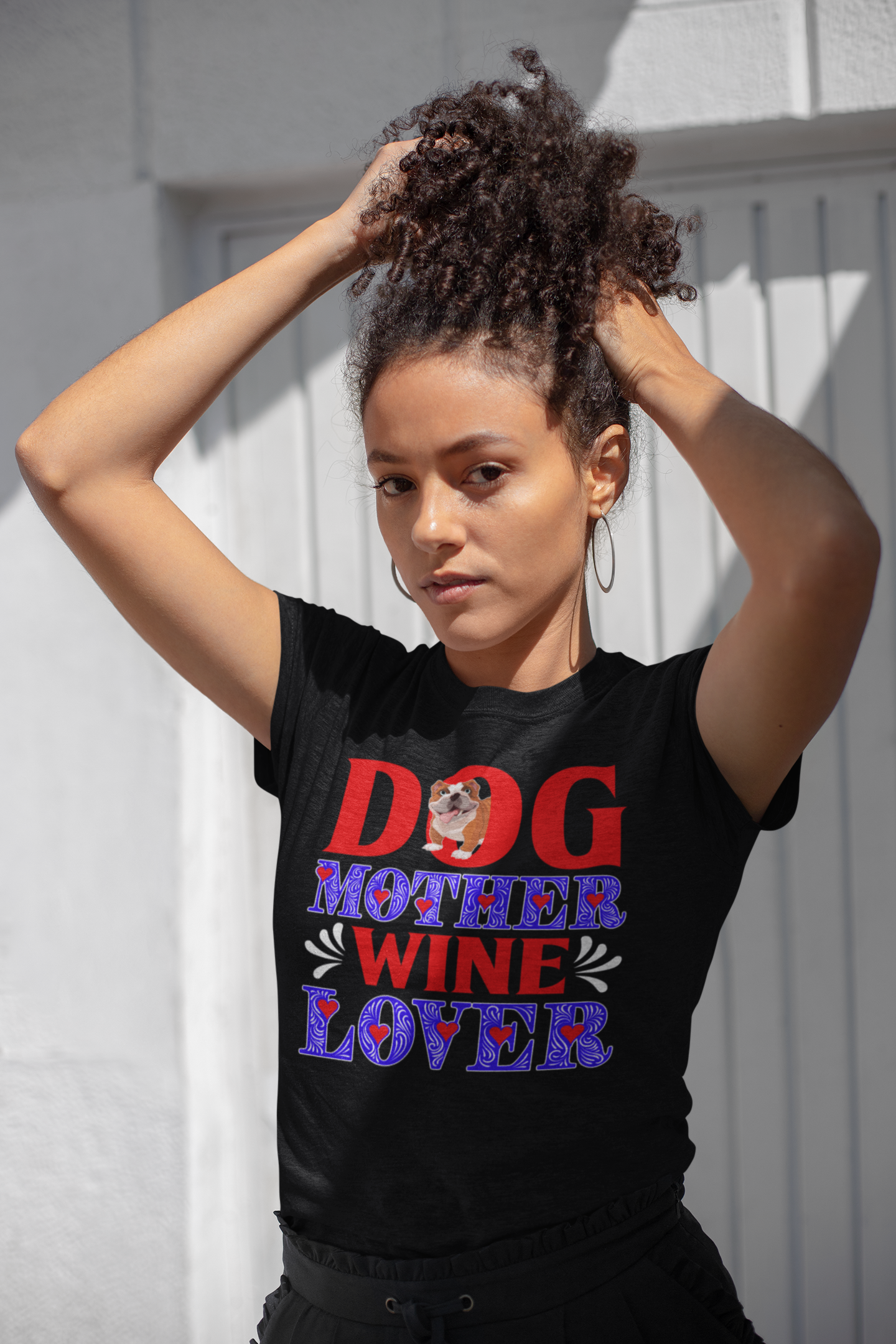 Dog Mother Wine Lover - Cotton T-Shirt