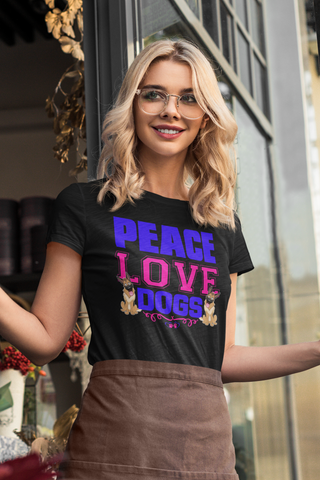 Image of Peace Love Dogs - Women's Cotton T-Shirt