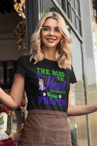 The Road to My Heart Is Paved With Paw Prints - Women's Cotton T-Shirt