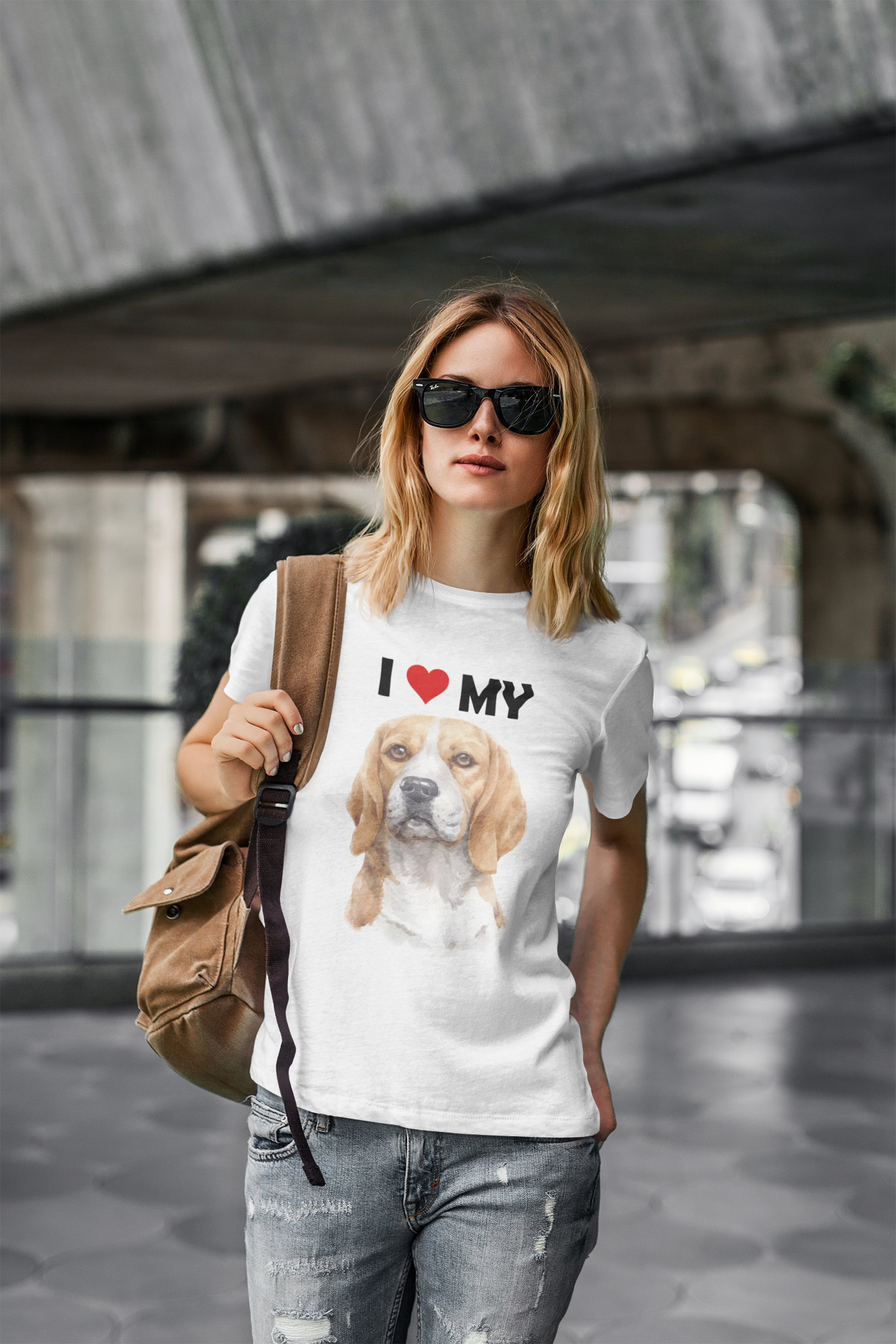 I Love My Beagle - Cotton T-Shirt