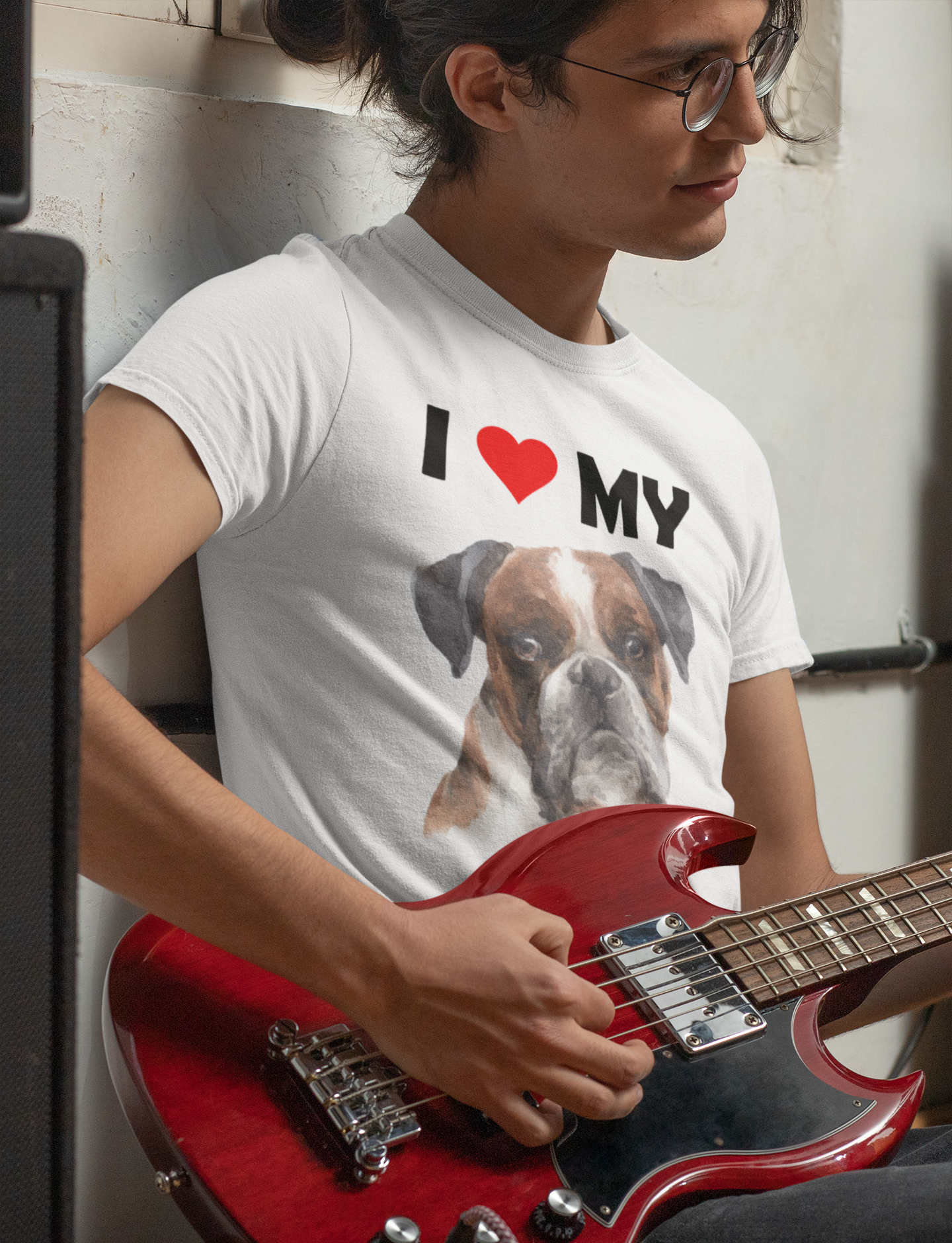 I Love My Boxer - Cotton T-Shirt
