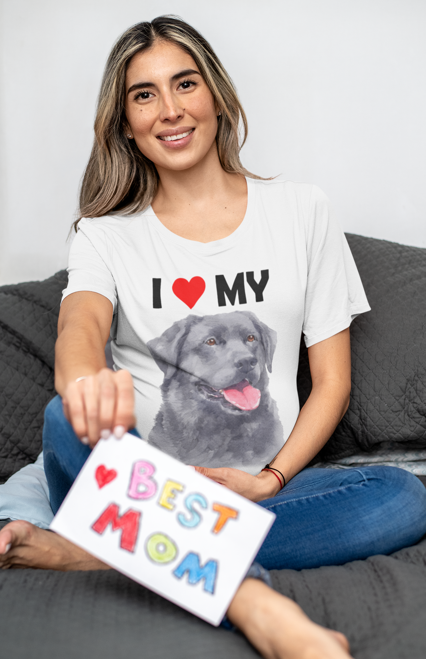 I Love My Black Labrador - Cotton T-Shirt