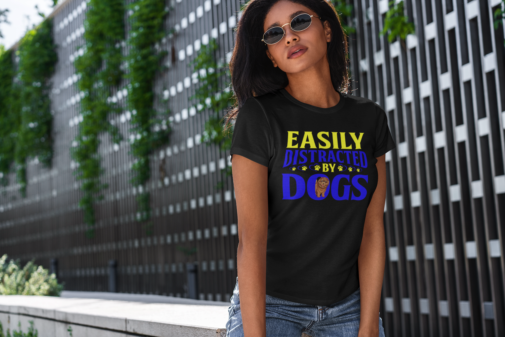 Easily Distracted by Dogs - Women's Cotton T-Shirt