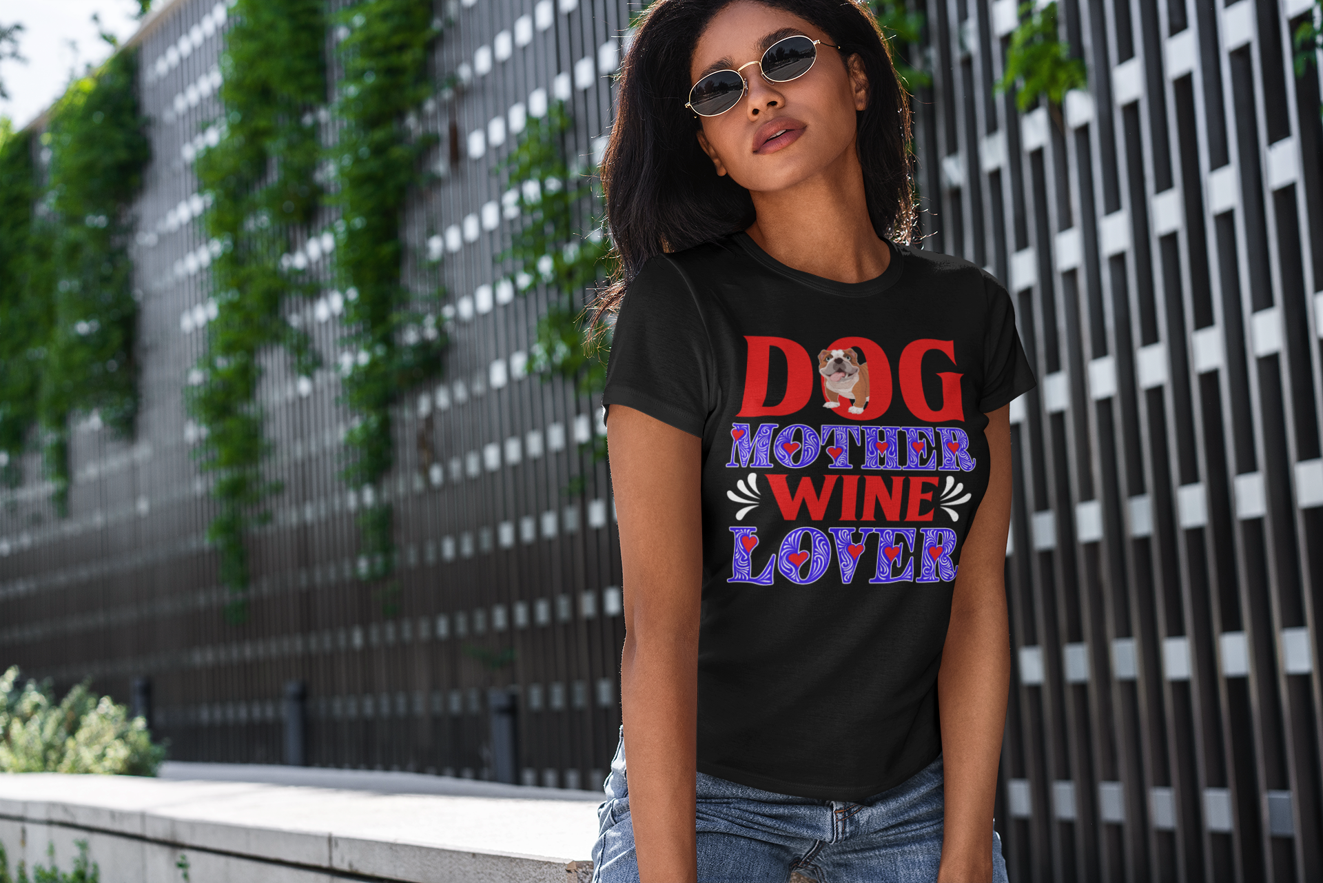 Dog Mother Wine Lover - Women's Cotton T-Shirt