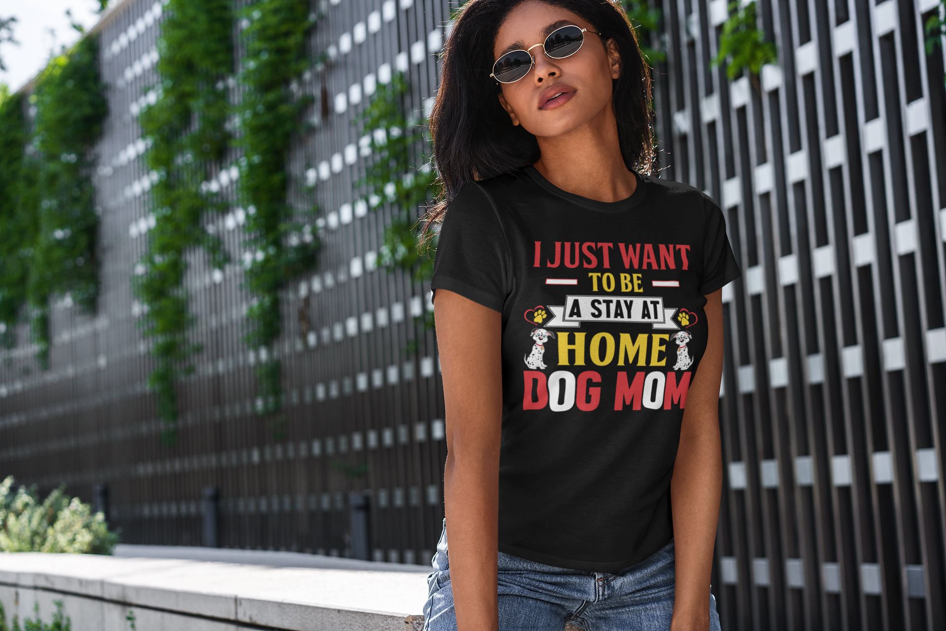 I Just Want to Be a Stay at Home Dog Mom - Women's Cotton T-Shirt