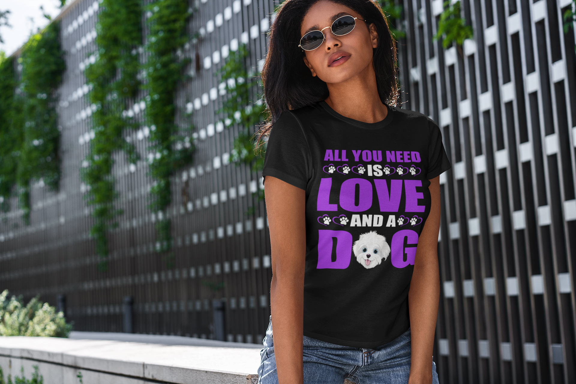 All You Need Is Love and a Dog - Women's Cotton T-Shirt
