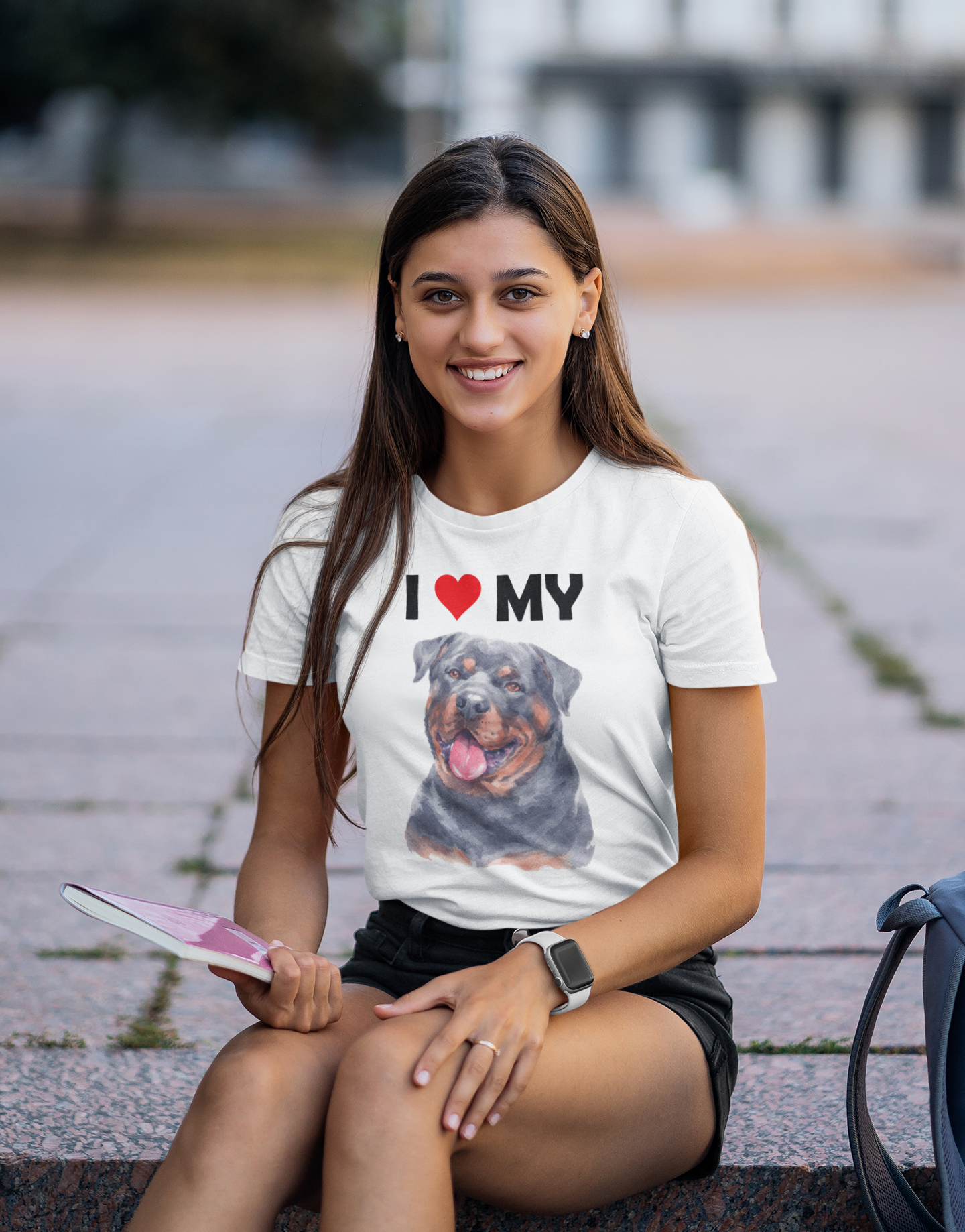 I Love My Rottweiler - Cotton T-Shirt