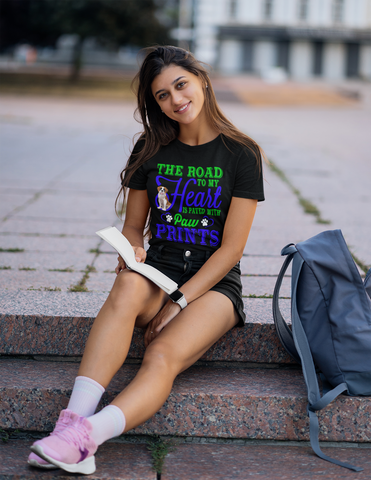 Image of The Road to My Heart Is Paved With Paw Prints - Cotton T-Shirt