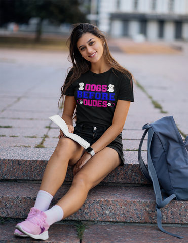Image of Dogs Before Dudes - Cotton T-Shirt
