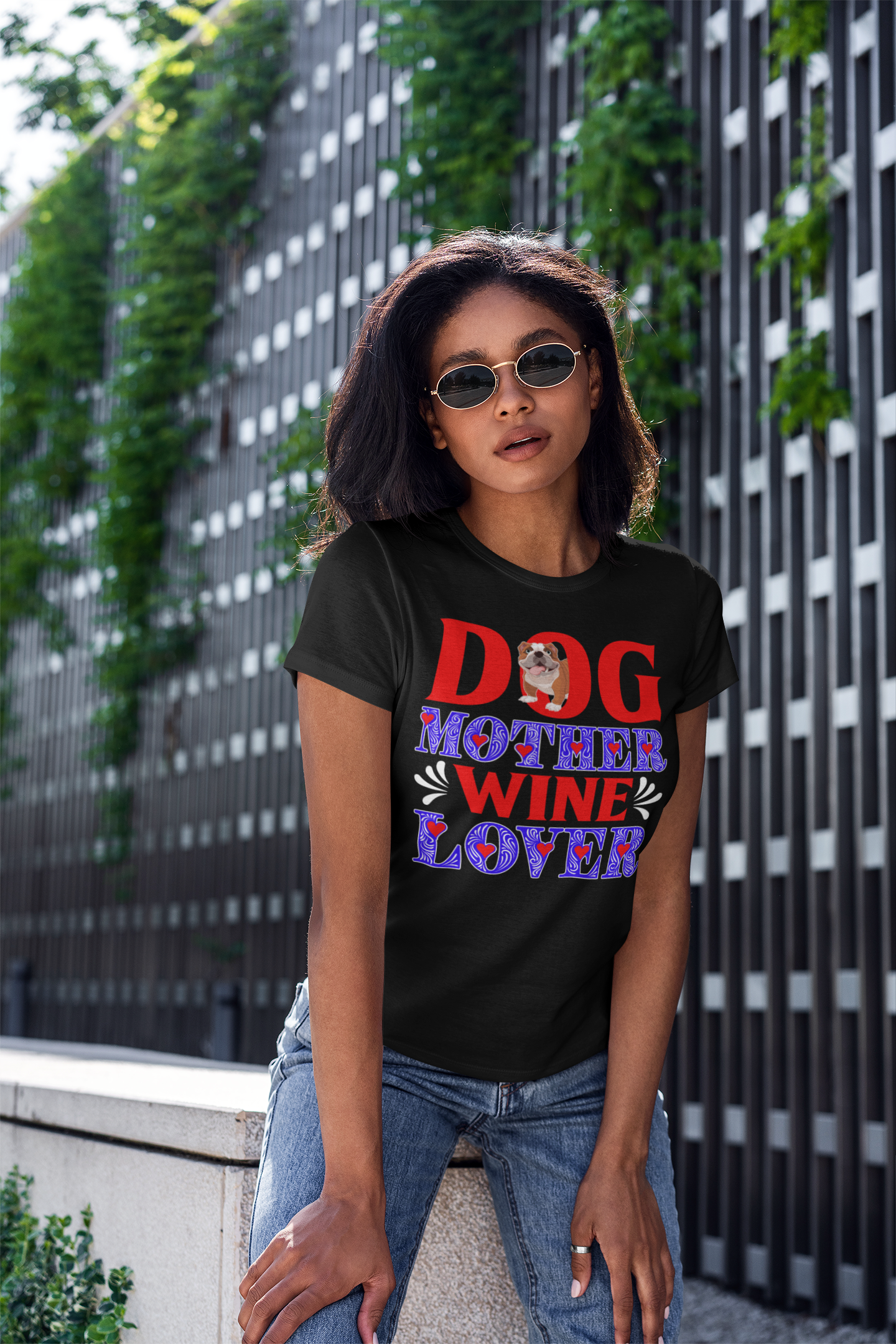 Dog Mother Wine Lover - Women's Cotton T-Shirt