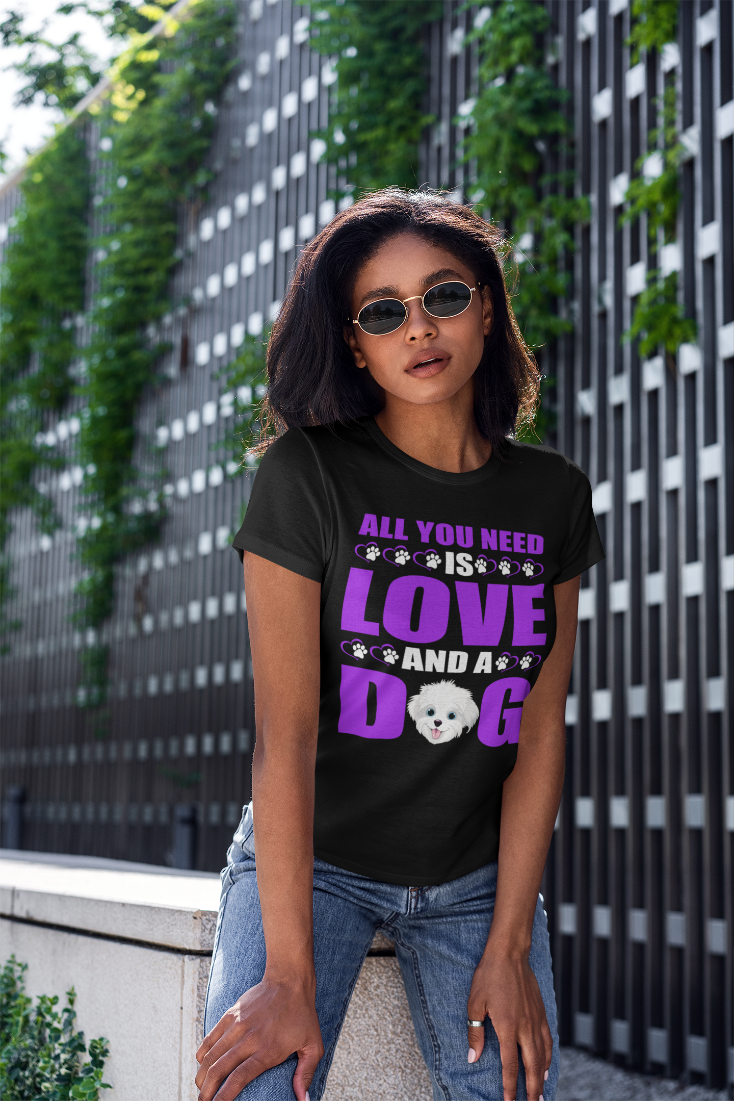 All You Need Is Love and a Dog - Women's Cotton T-Shirt