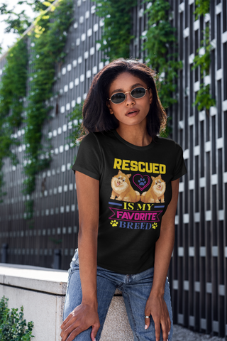 Image of Rescued Is My Favorite Breed - Women's Cotton T-Shirt