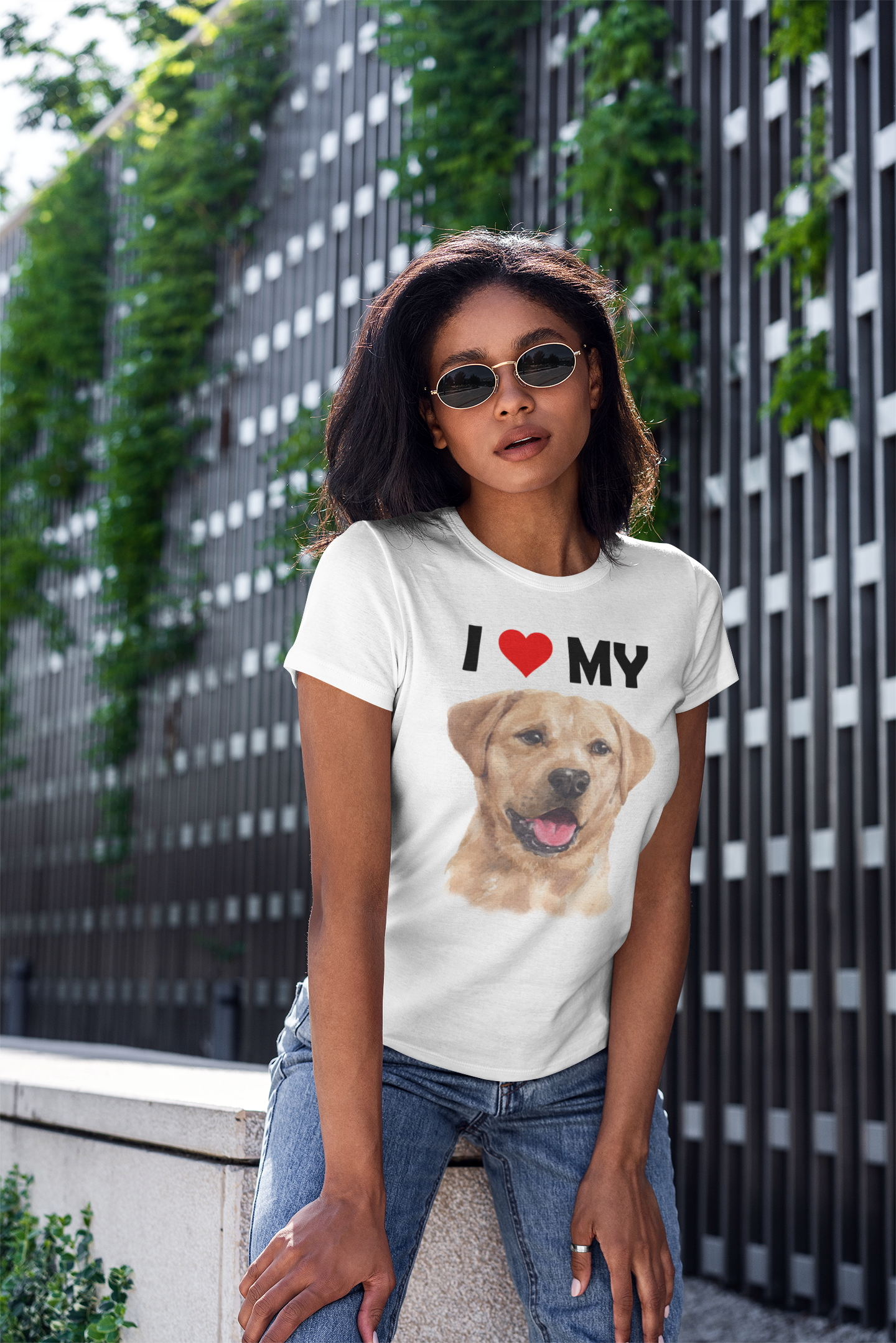 I Love My Yellow Labrador - Women's Cotton T-Shirt
