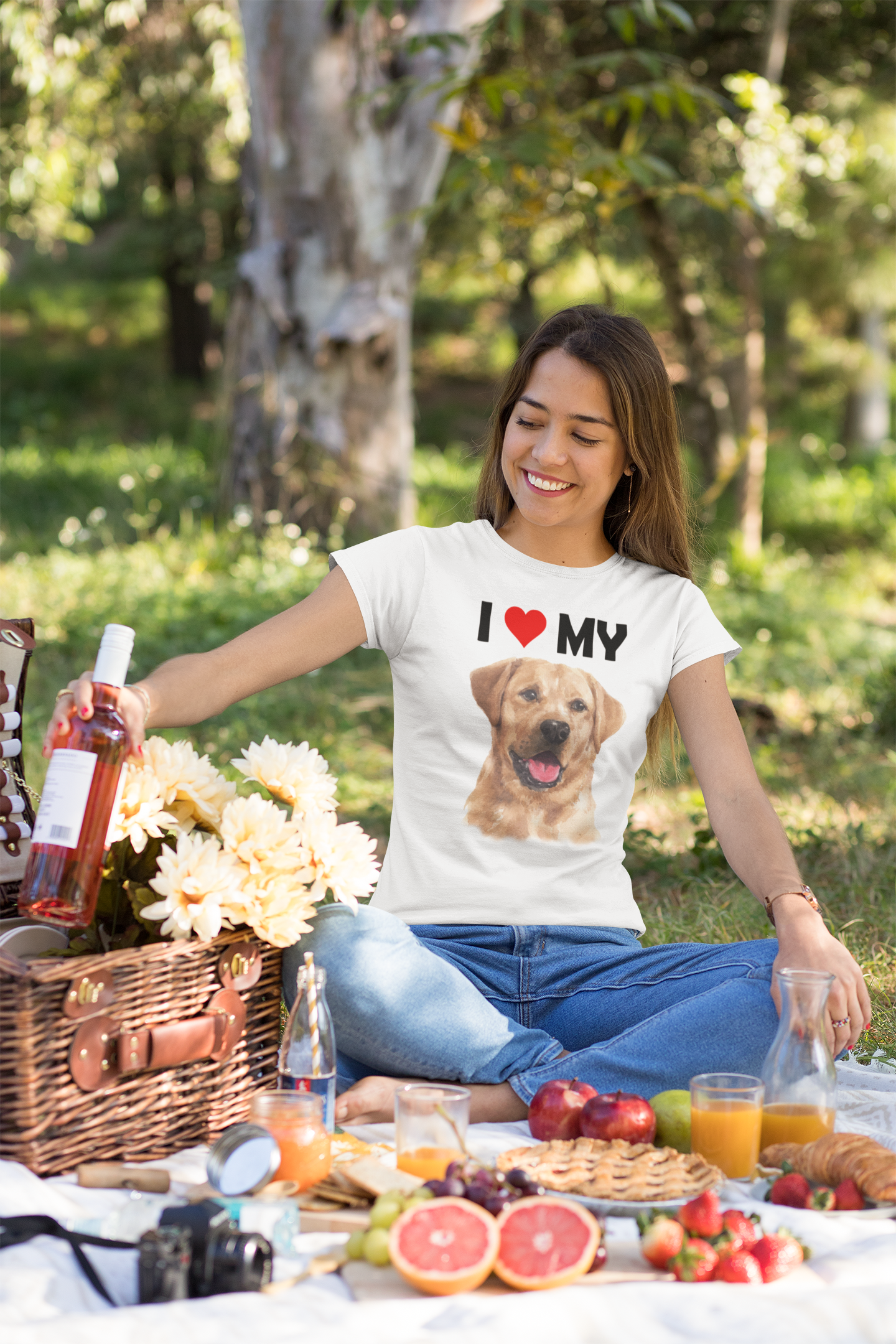 I Love My Yellow Labrador - Women's Cotton T-Shirt