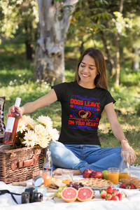 Dogs Leave Paw Prints on Your Heart - Women's Cotton T-Shirt