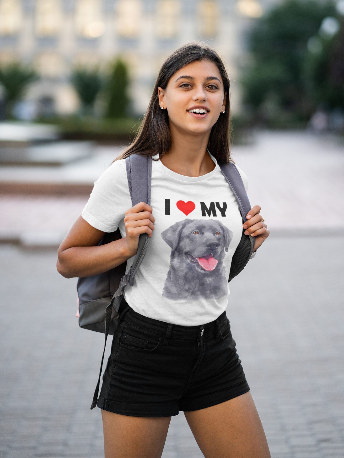 I Love My Black Labrador - Cotton T-Shirt