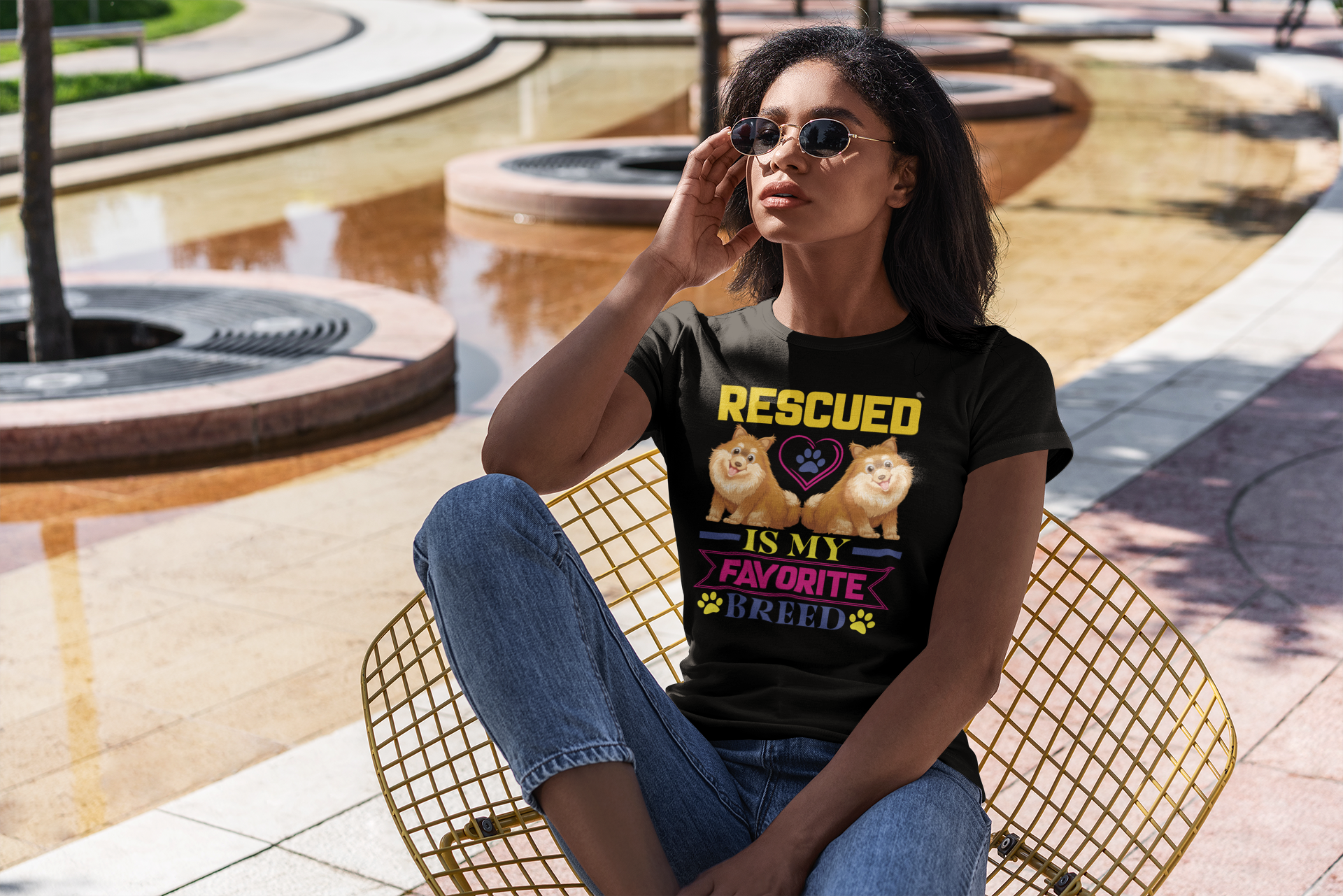 Rescued Is My Favorite Breed - Women's Cotton T-Shirt