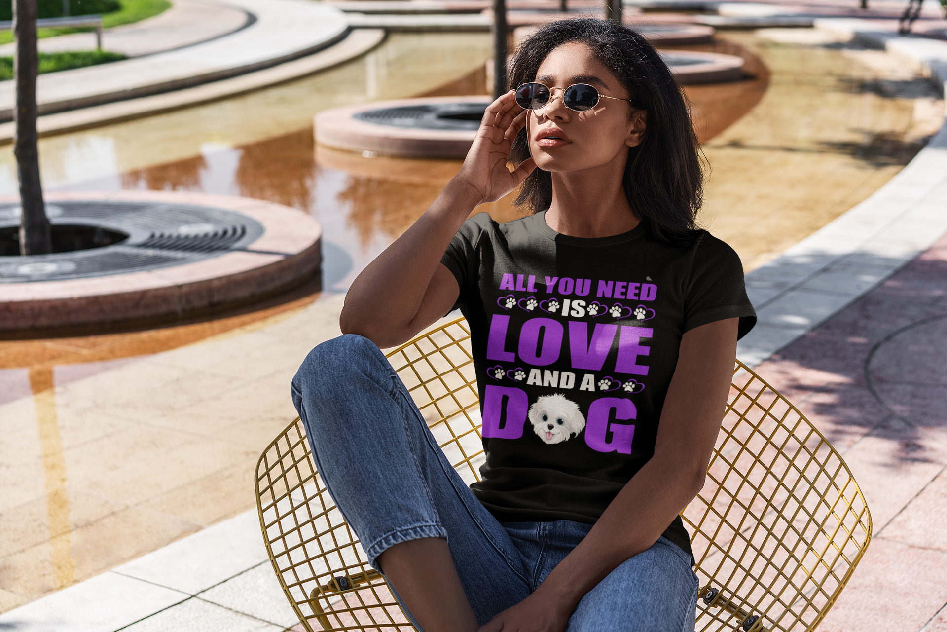 All You Need Is Love and a Dog - Women's Cotton T-Shirt