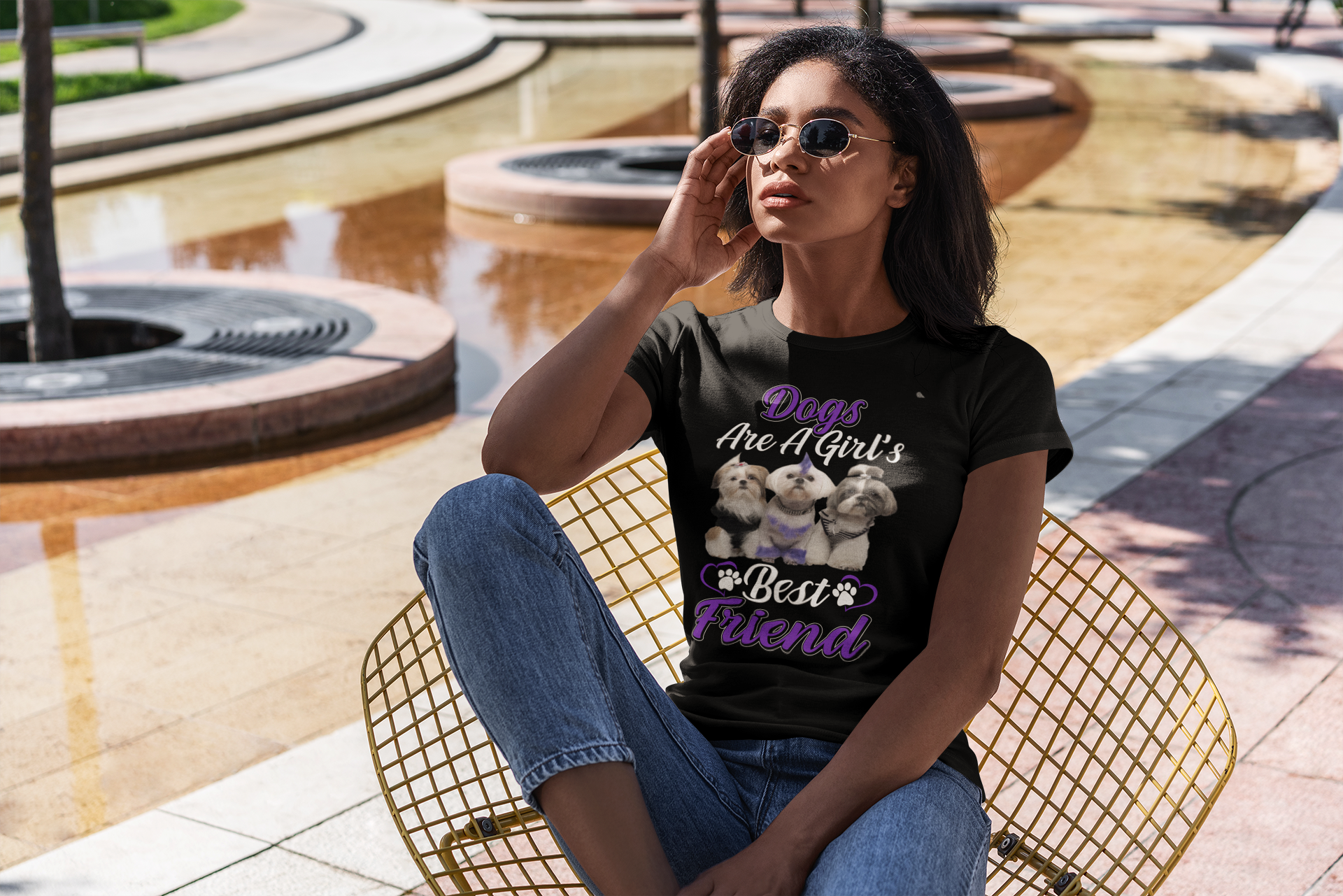 Dogs Are a Girl's Best Friend - Women's Cotton T-Shirt