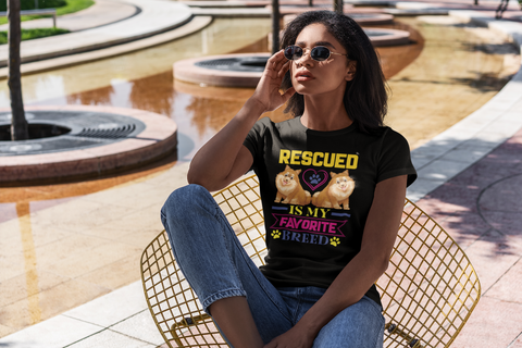 Image of Rescued Is My Favorite Breed - Women's Cotton T-Shirt