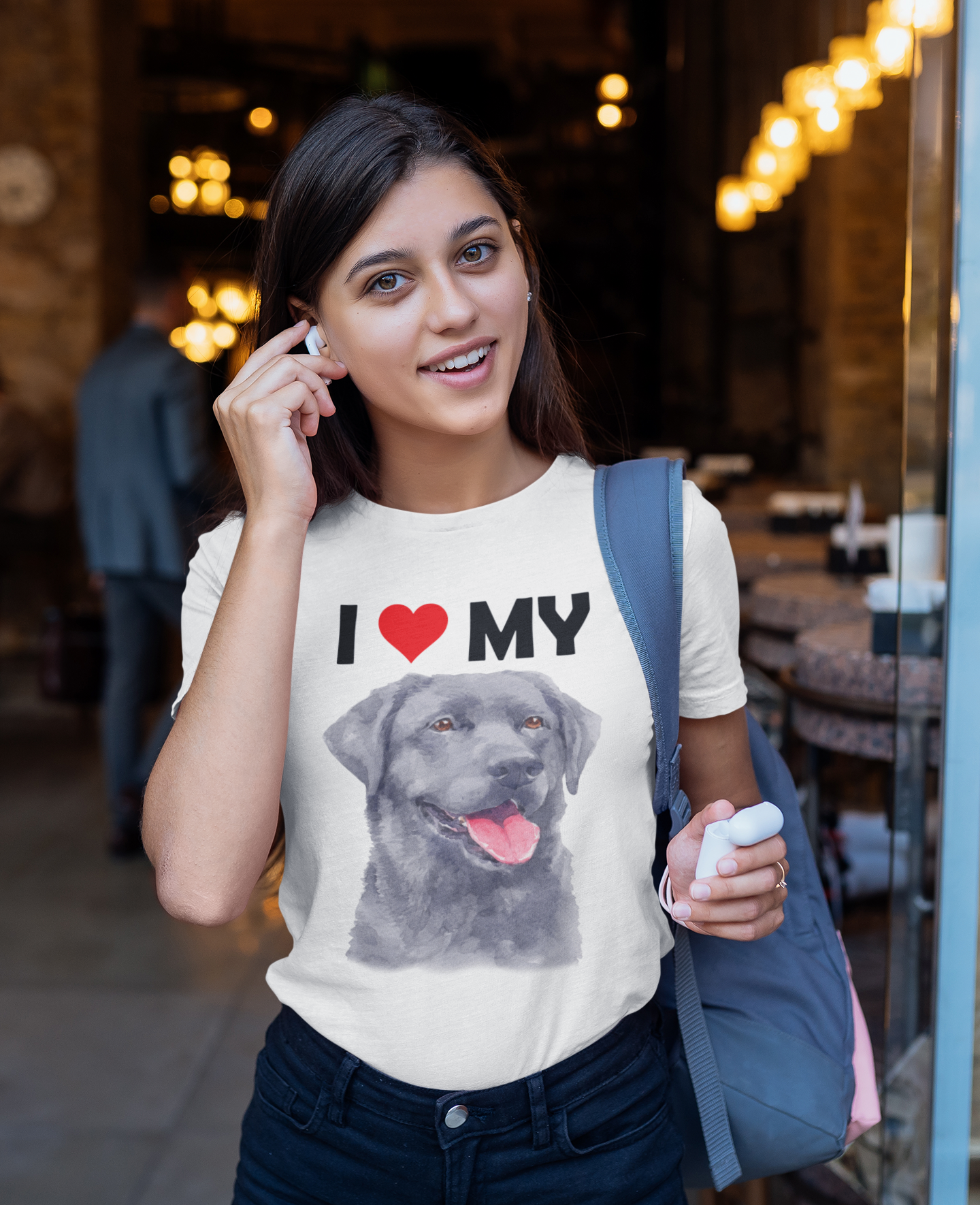 I Love My Black Labrador - Cotton T-Shirt