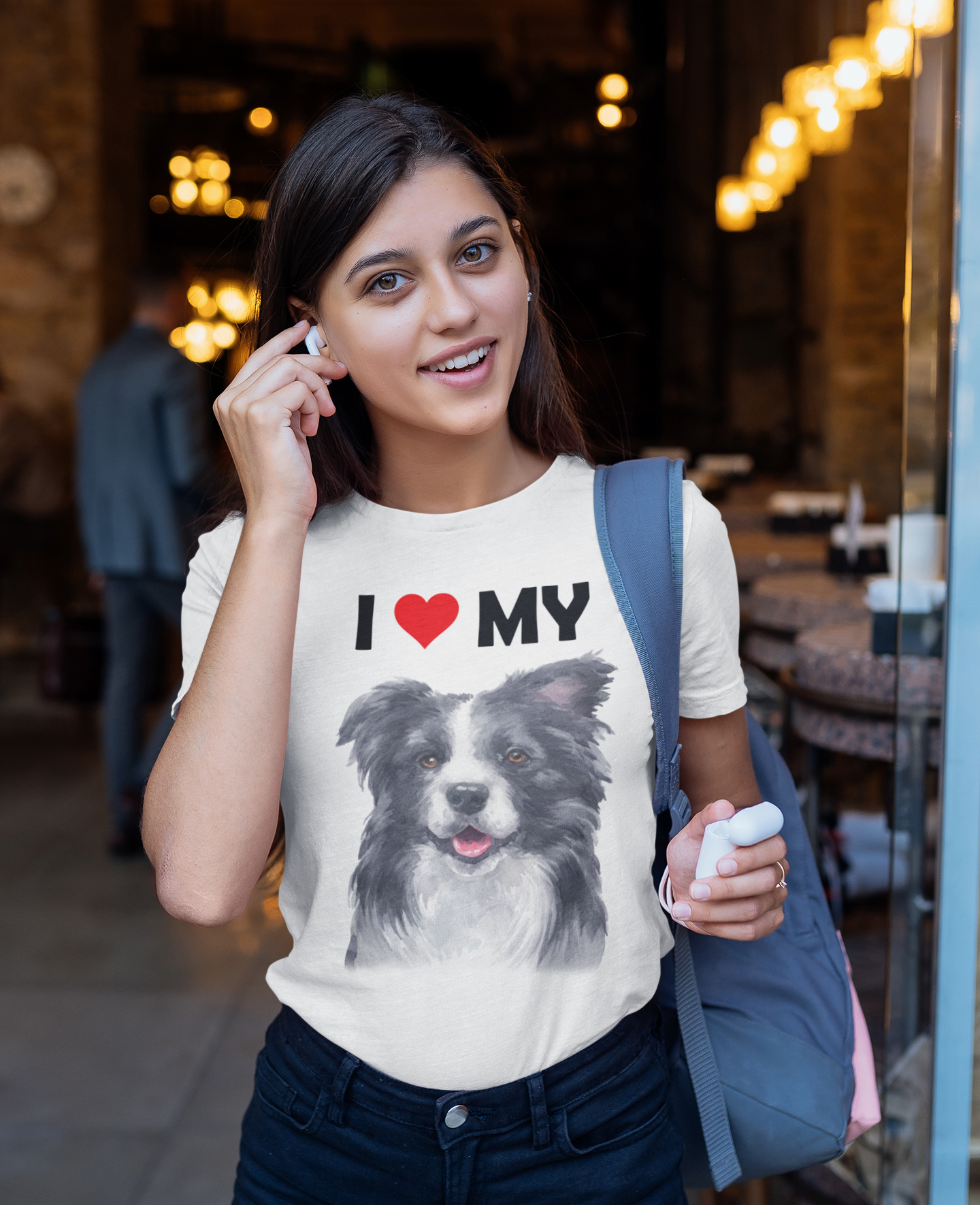 I Love My Border Collie - Cotton T-Shirt