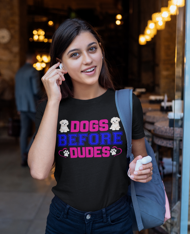 Image of Dogs Before Dudes - Cotton T-Shirt