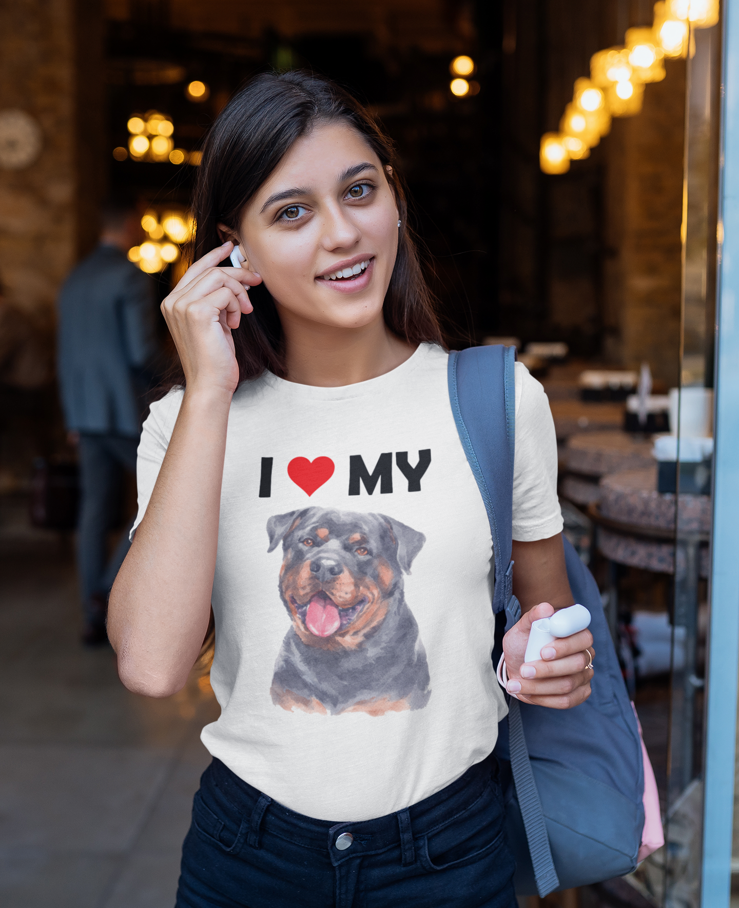 I Love My Rottweiler - Cotton T-Shirt