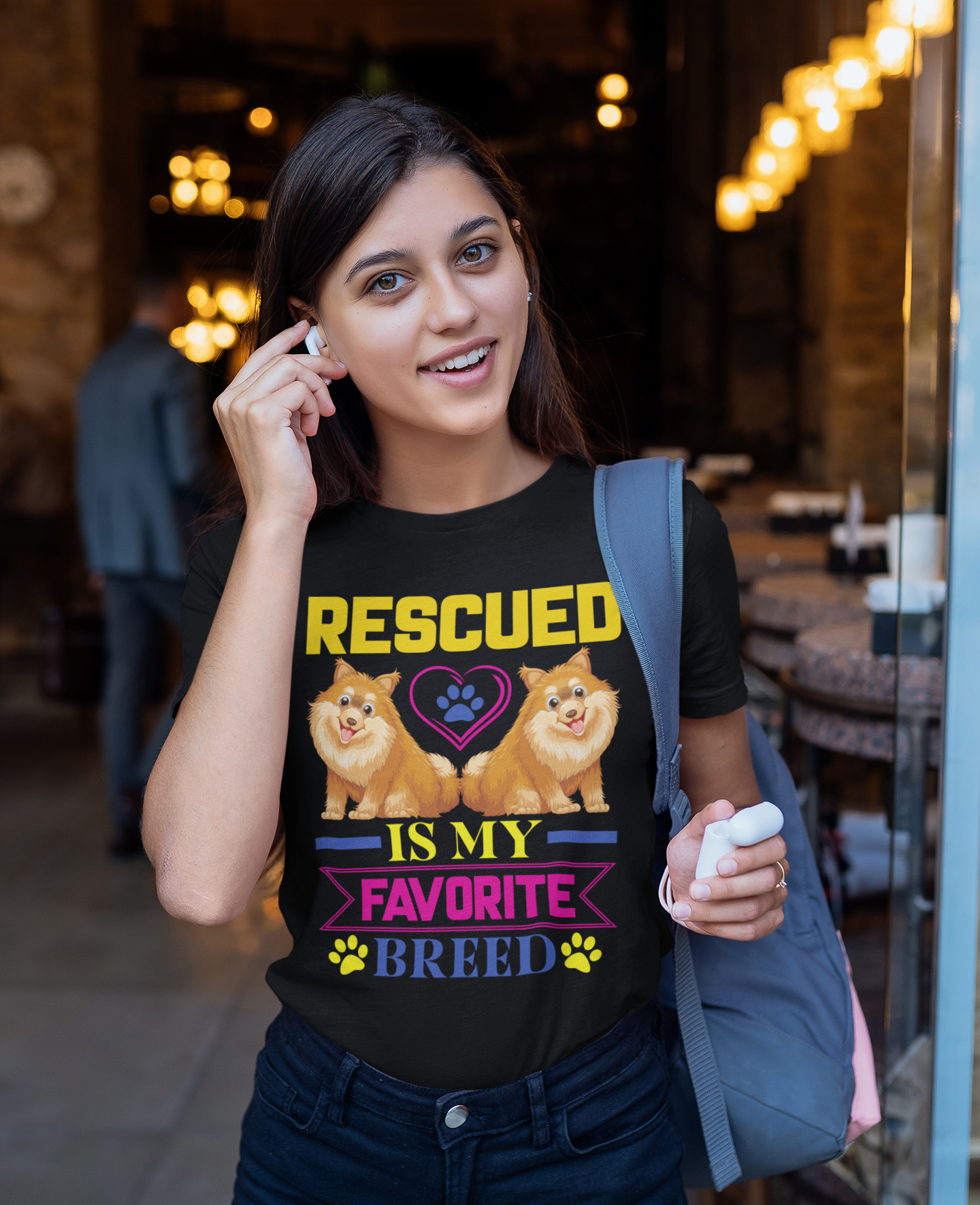 Rescued Is My Favorite Breed - Cotton T-Shirt