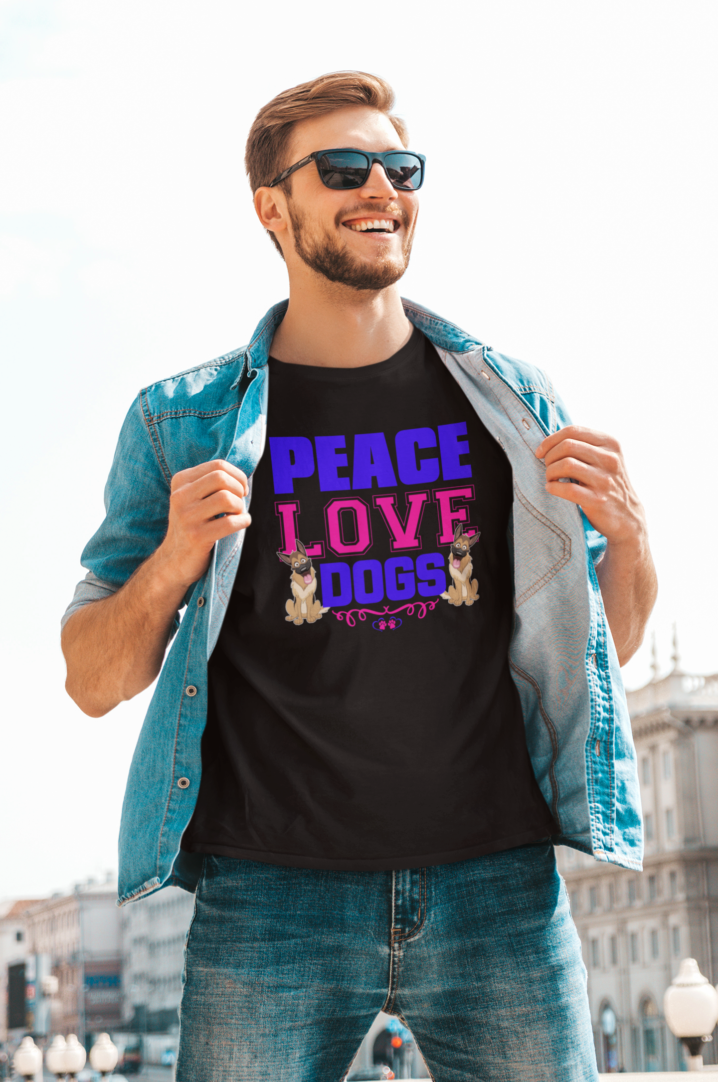 Peace Love Dogs - Cotton T-Shirt