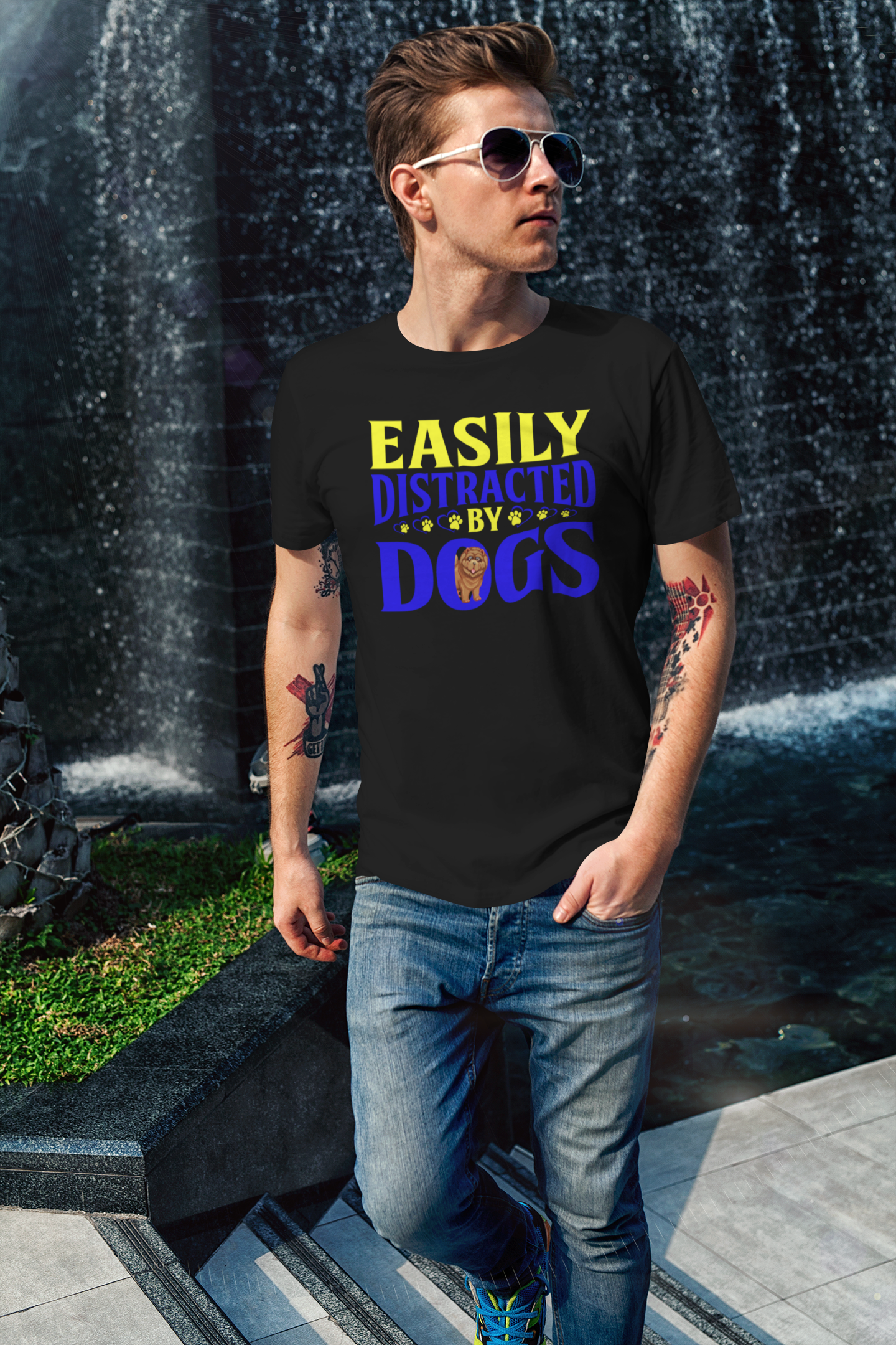 Easily Distracted by Dogs - Cotton T-Shirt