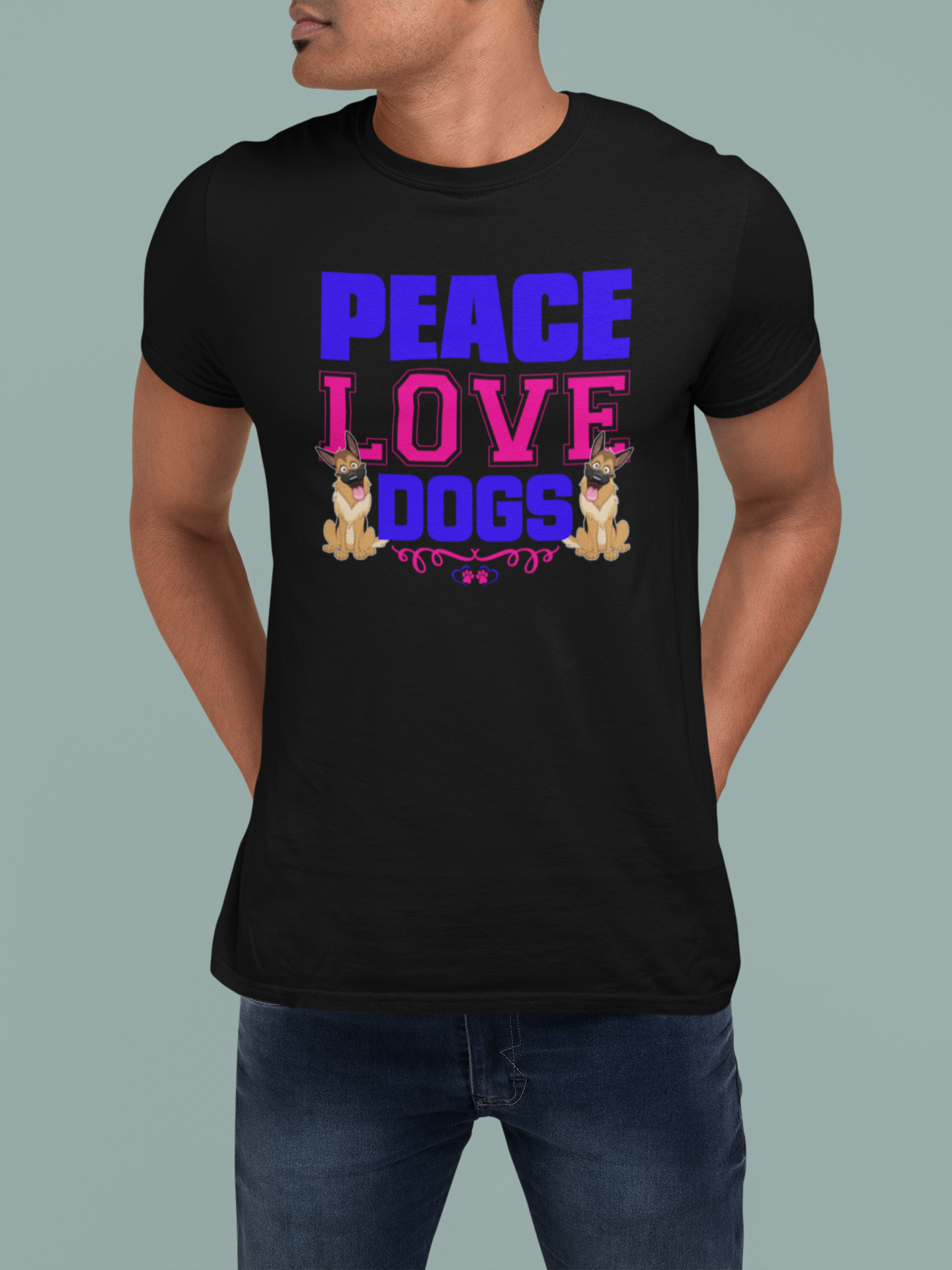 Peace Love Dogs - Cotton T-Shirt