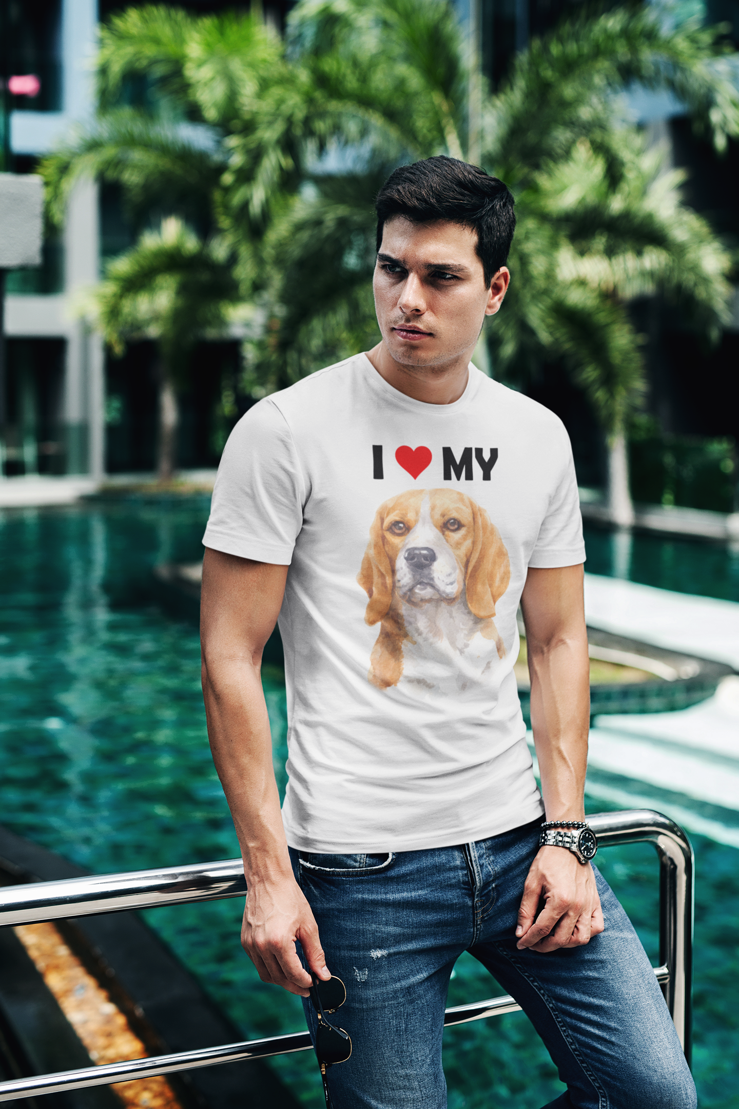 I Love My Beagle - Cotton T-Shirt
