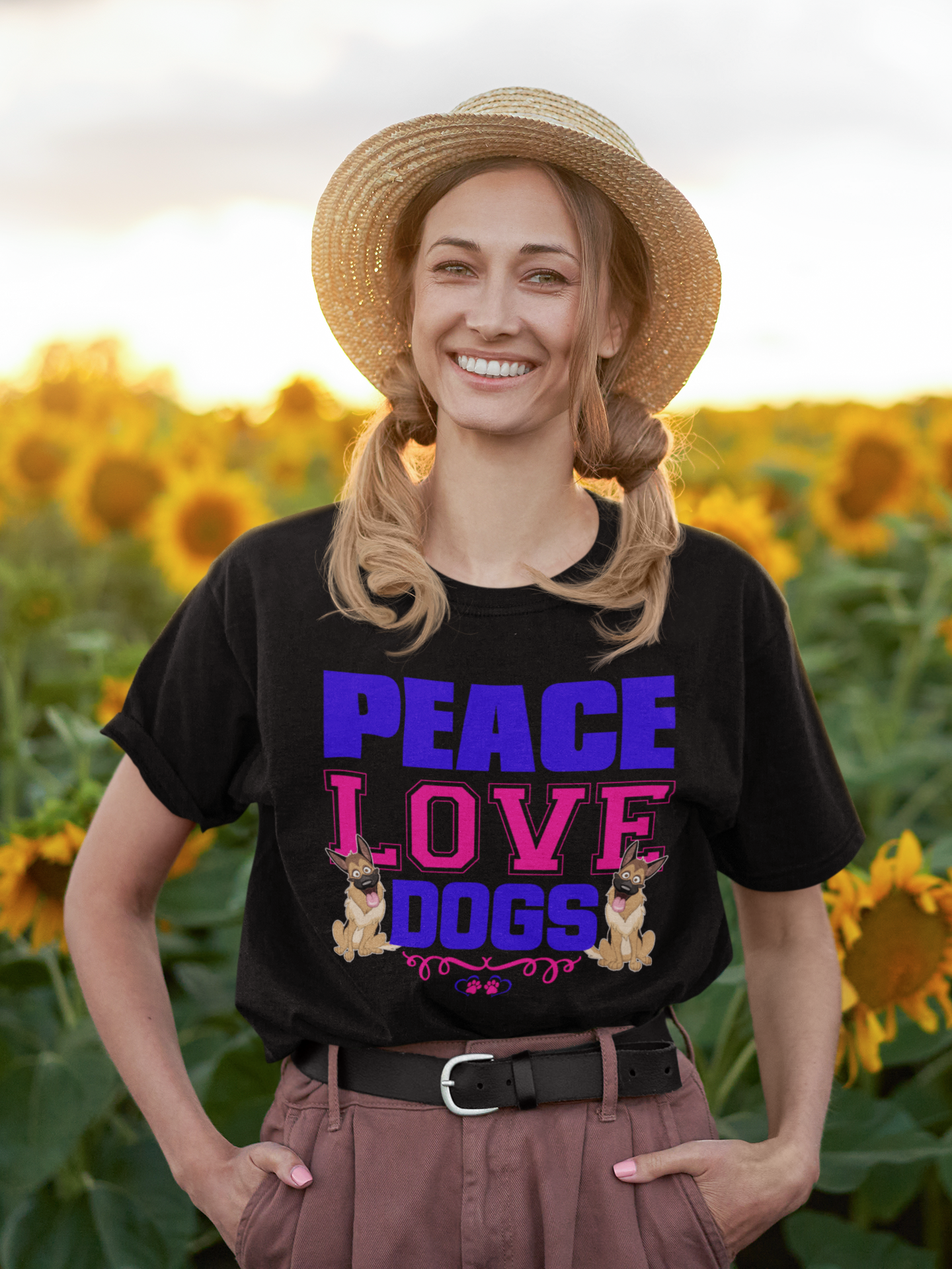 Peace Love Dogs - Cotton T-Shirt