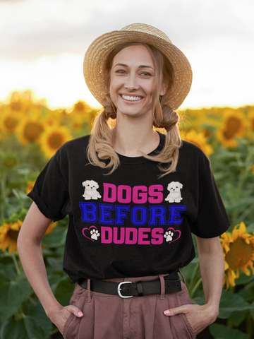 Image of Dogs Before Dudes - Cotton T-Shirt