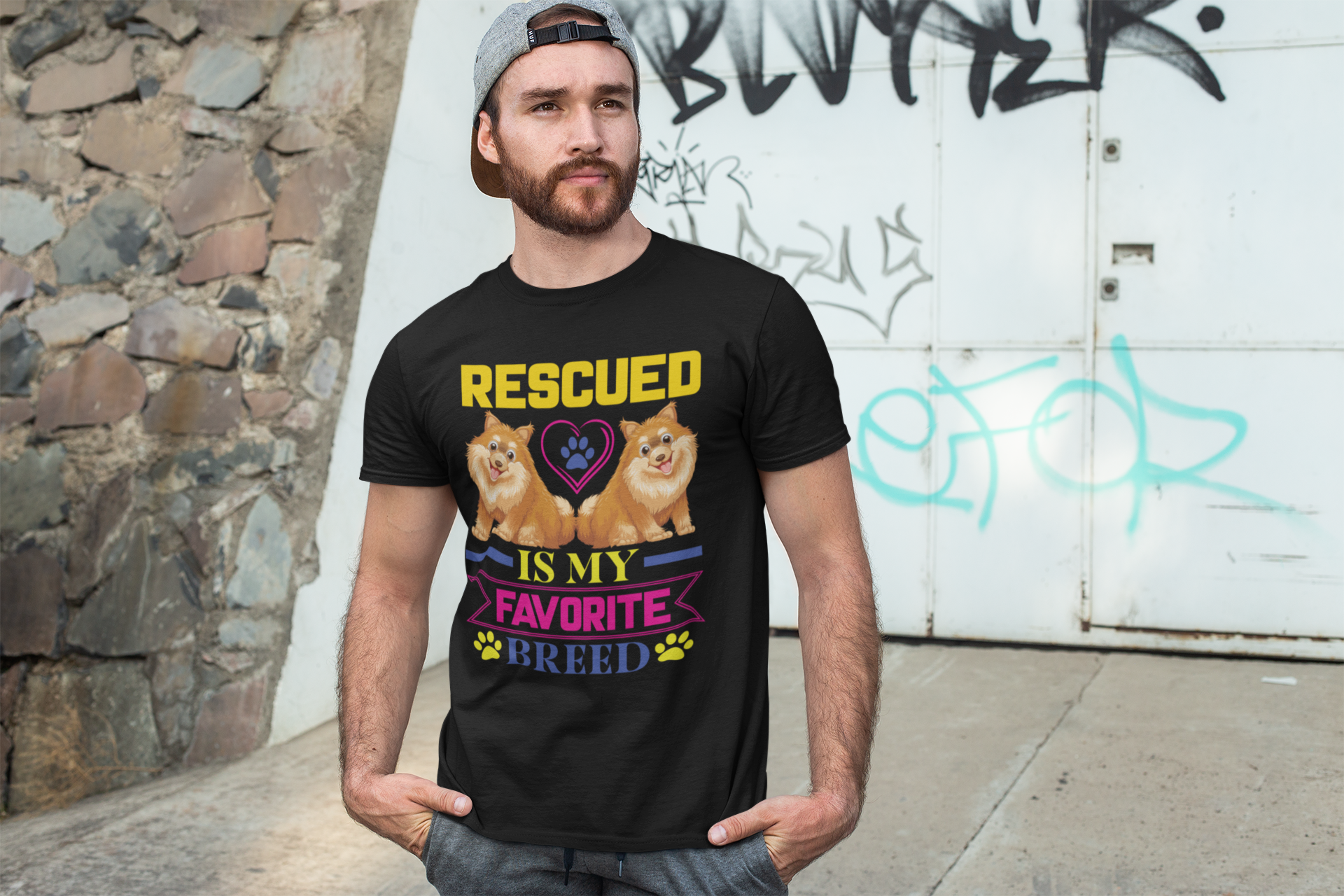 Rescued Is My Favorite Breed - Cotton T-Shirt
