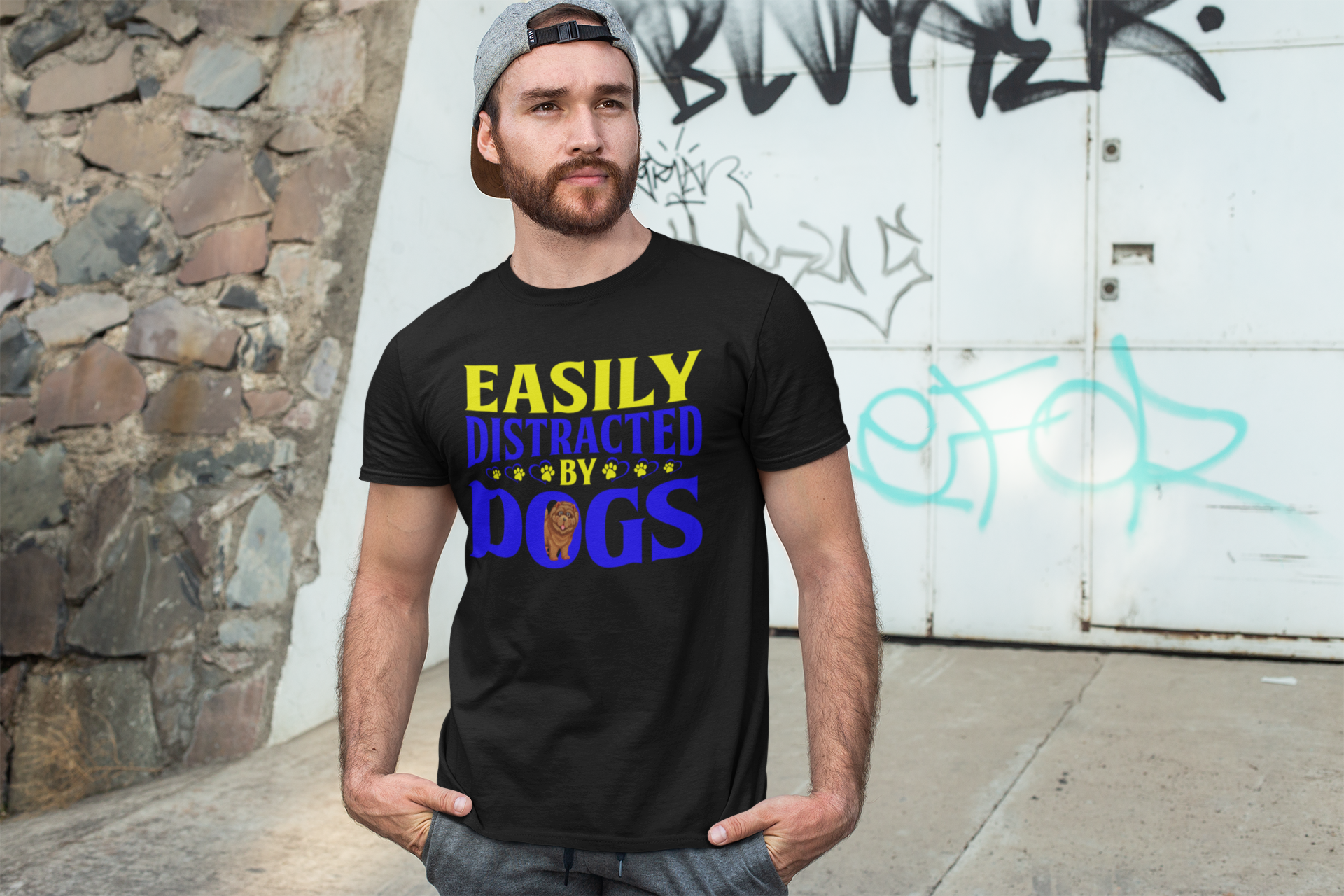 Easily Distracted by Dogs - Cotton T-Shirt
