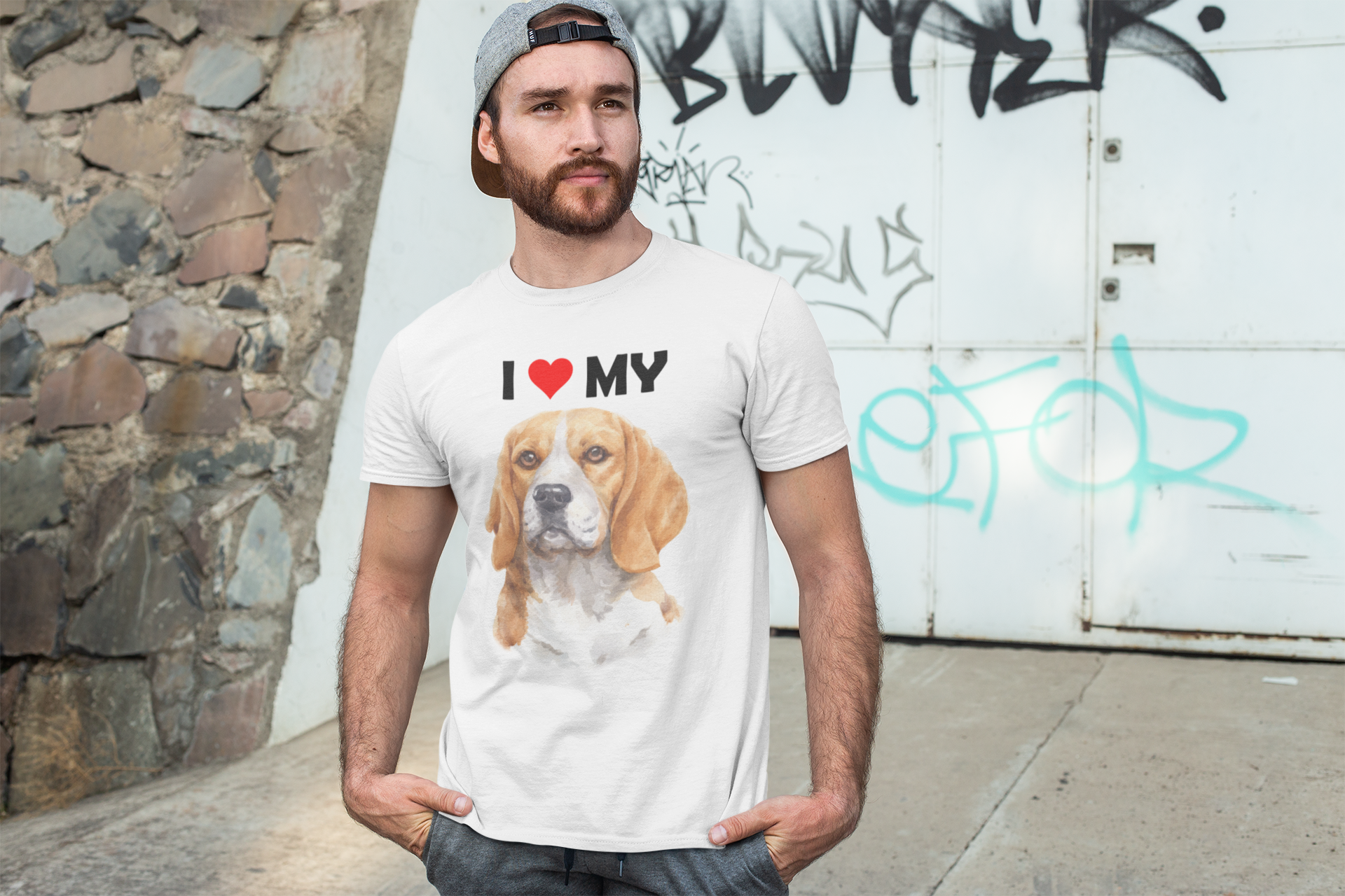I Love My Beagle - Cotton T-Shirt