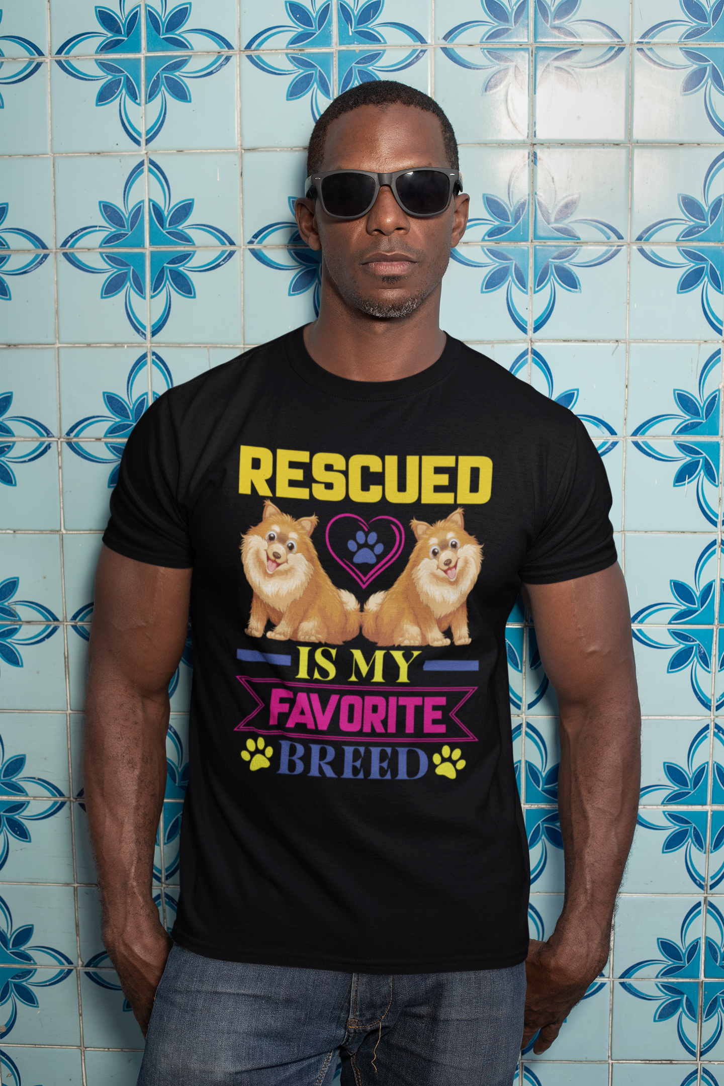 Rescued Is My Favorite Breed - Cotton T-Shirt