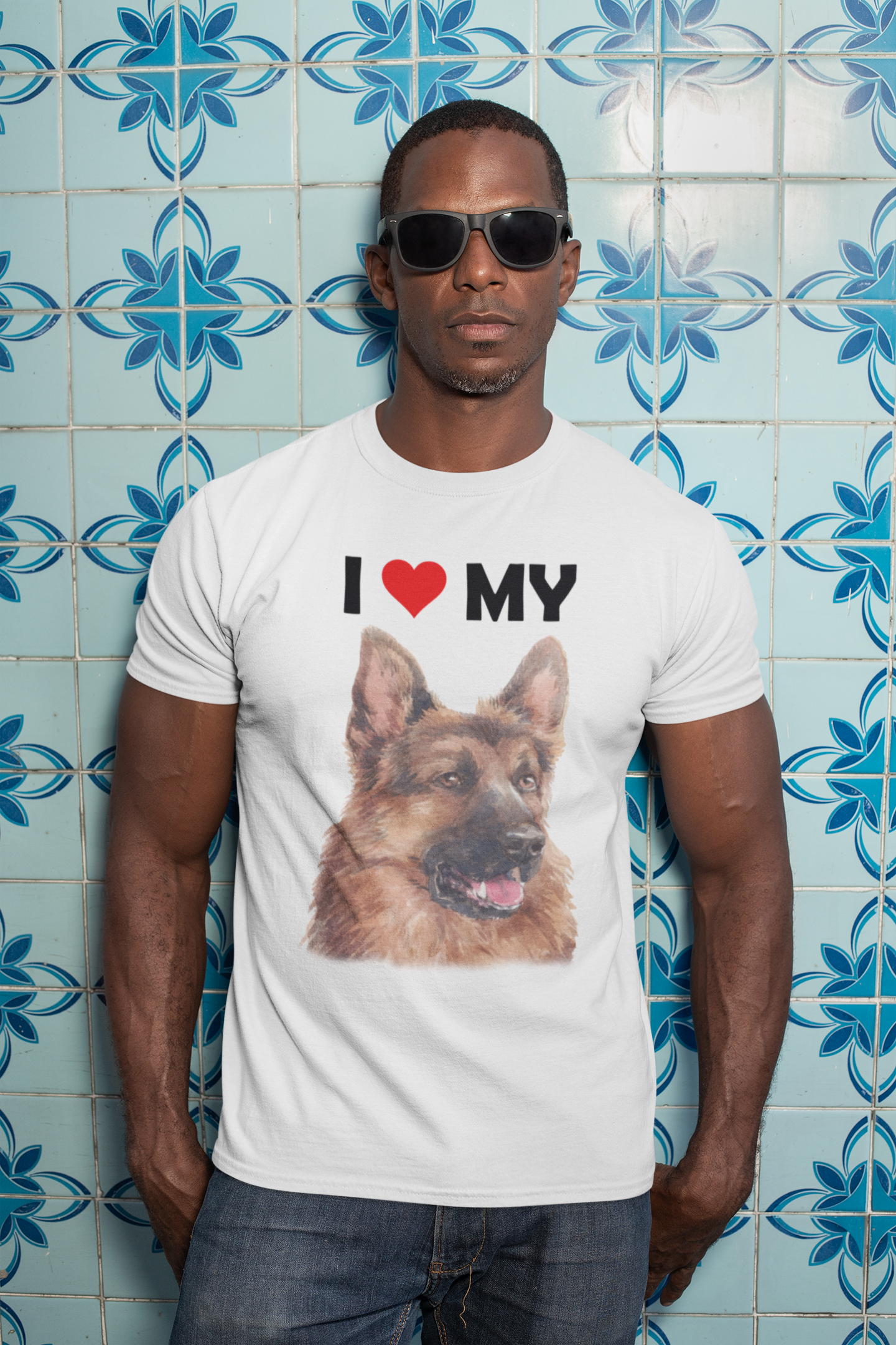I Love My German Shepherd - Cotton T-Shirt